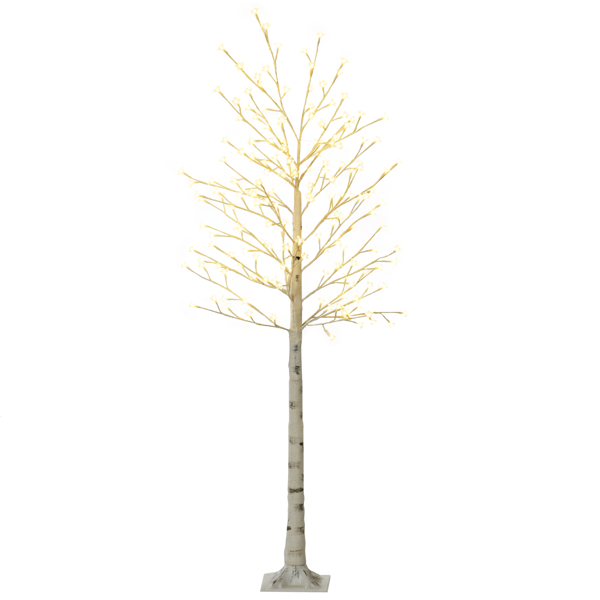 LED dekoratyvinis medis su 180 LED ir 3 ryškumo lygiais, baltas, 21,5 x 21,5 x 180 cm