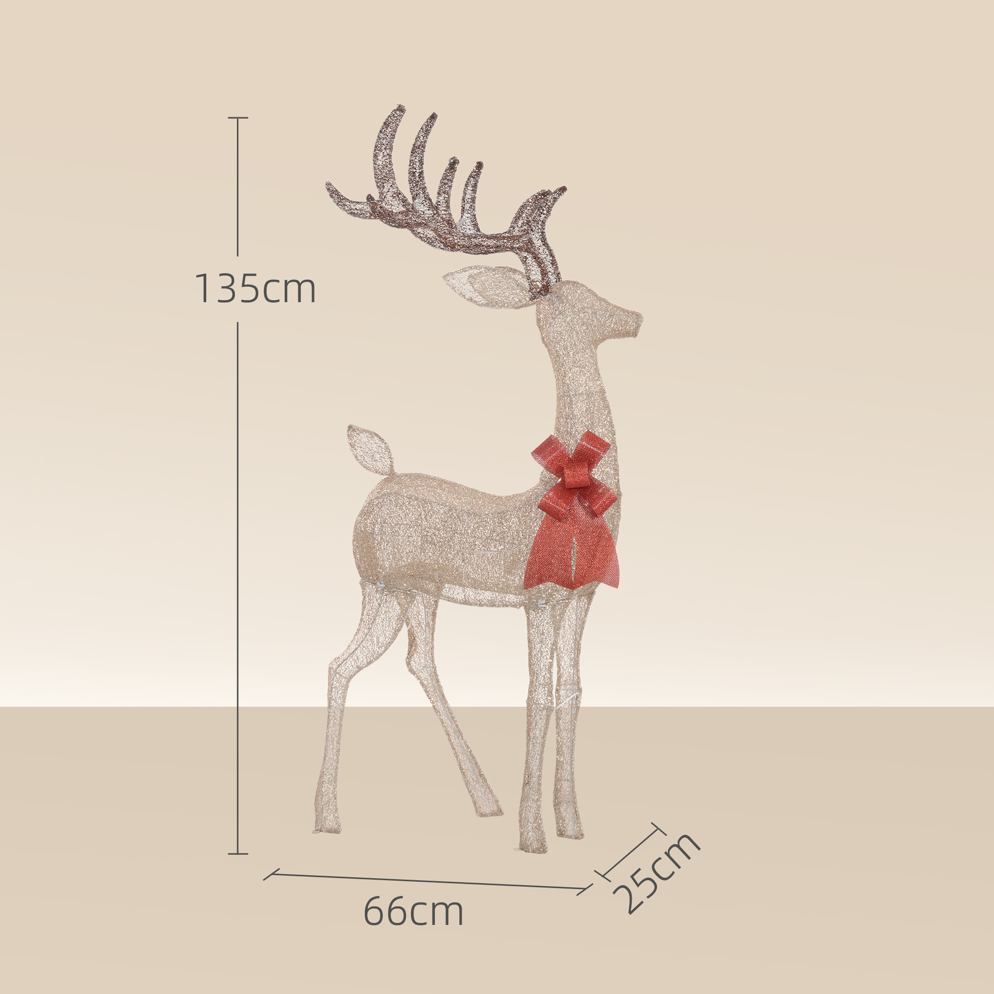 LED elnias, 137 LED, auksinės spalvos, 66 × 25 × 135 cm 2