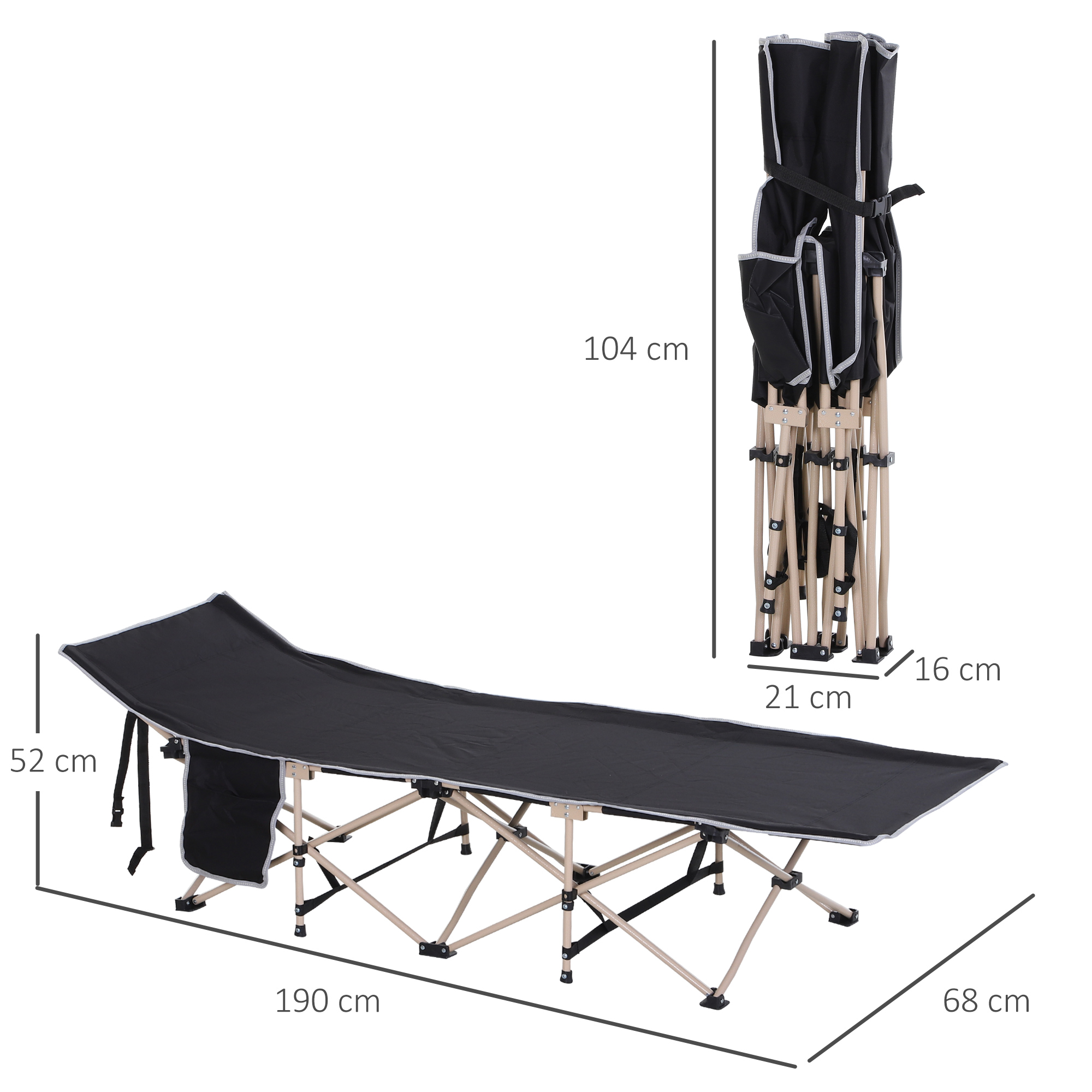 Stovyklavimo lova 190 × 68 × 52 cm 2