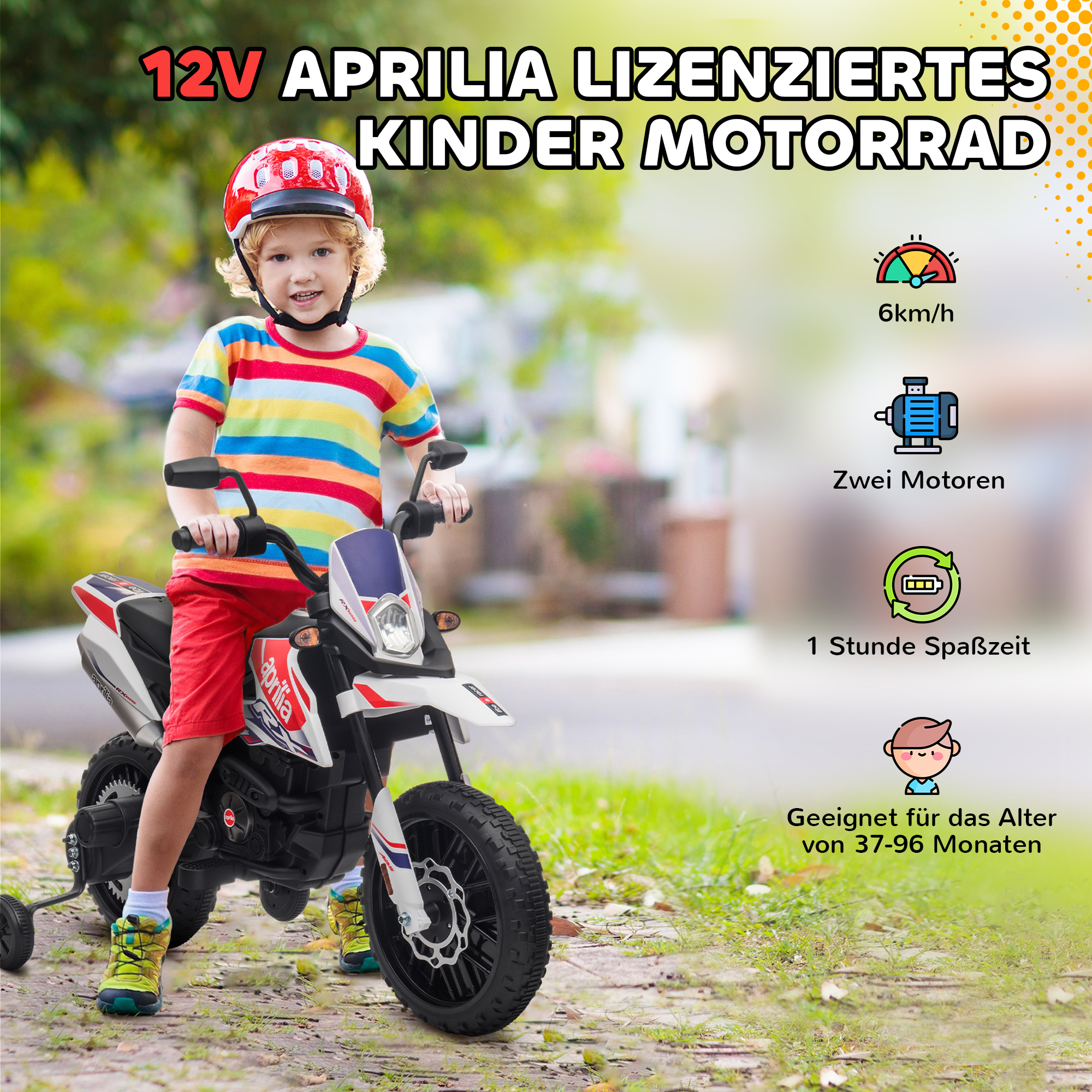 Vaikiškas motociklas baltas 3