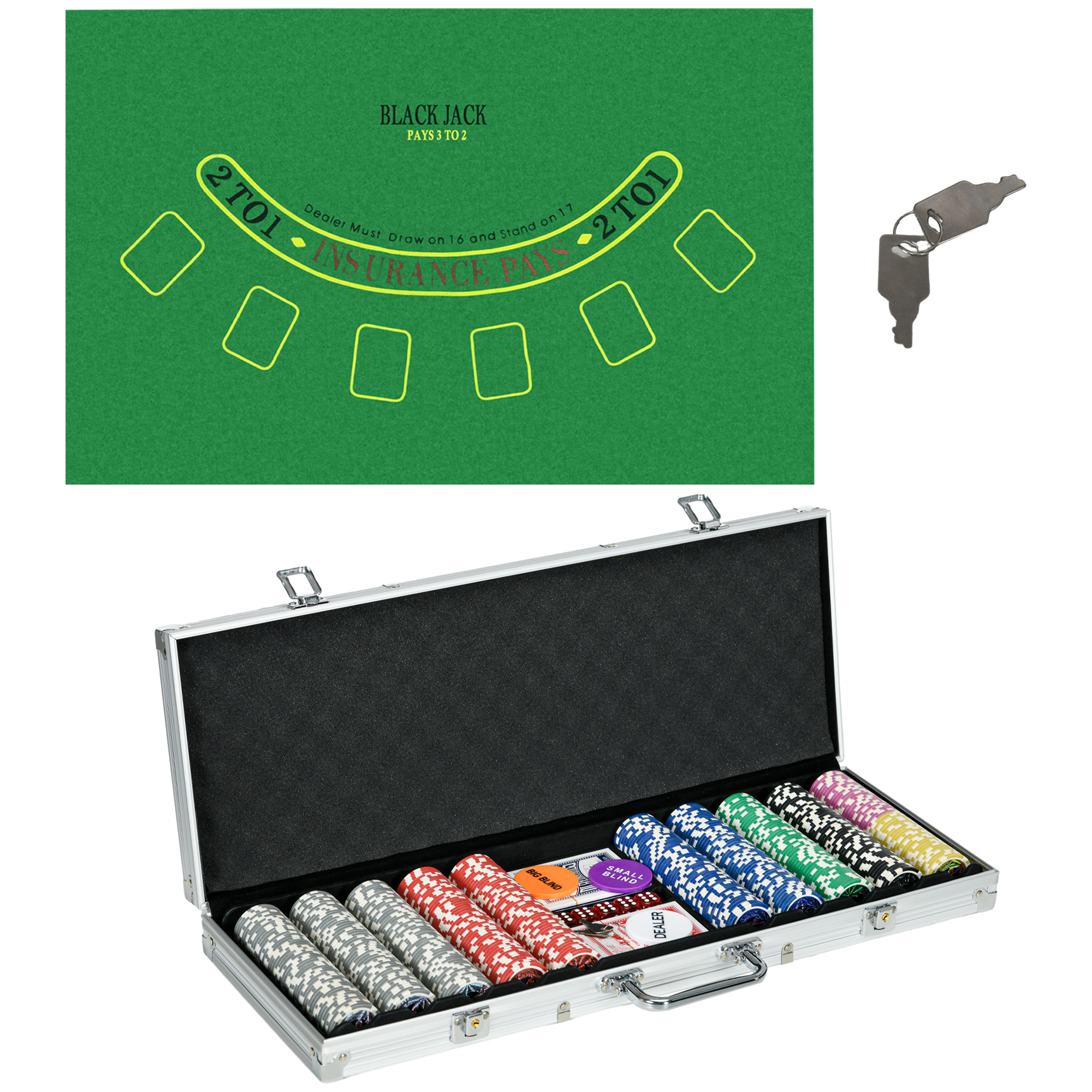 Pokerio rinkinys sidabrinis
