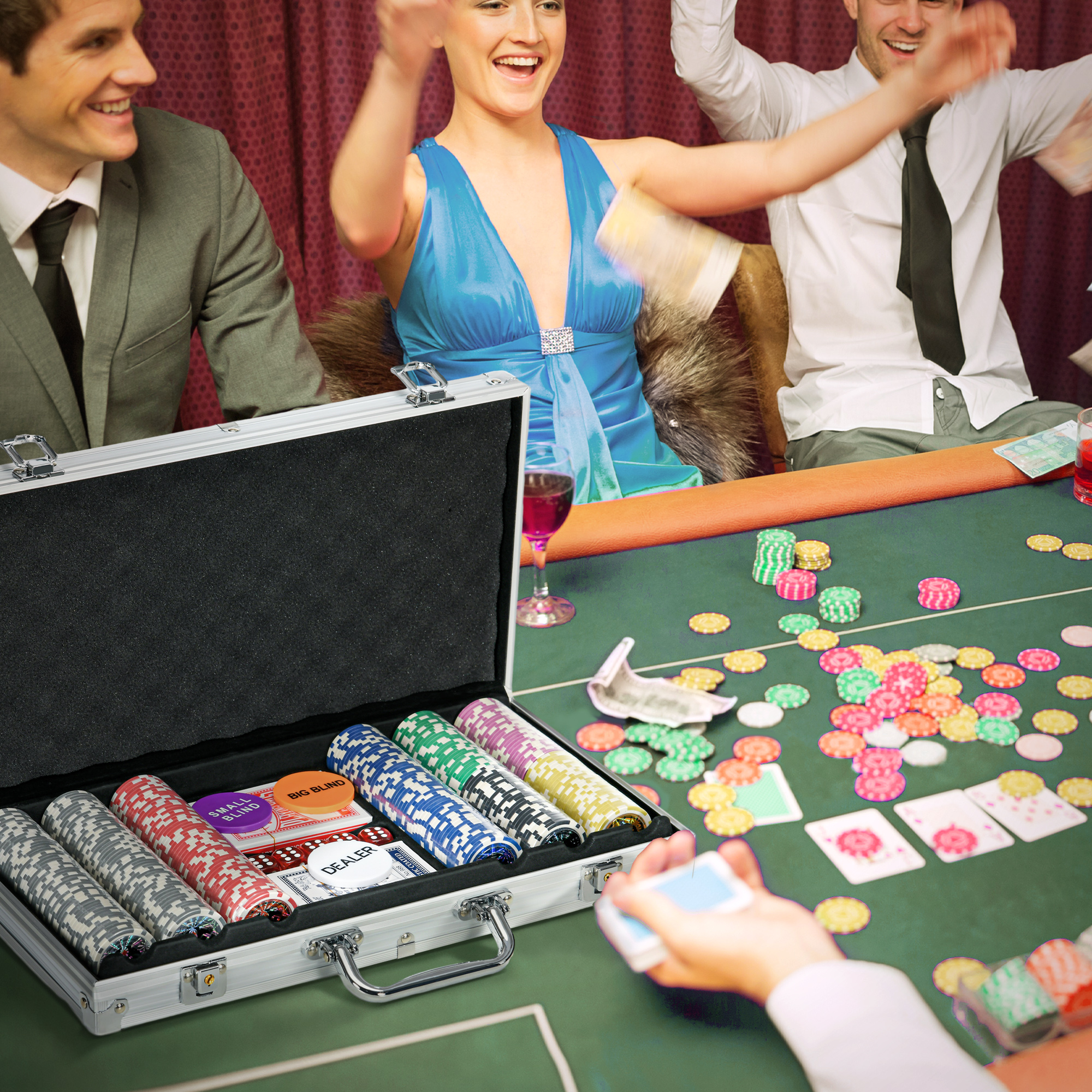 Pokerio rinkinys sidabrinis