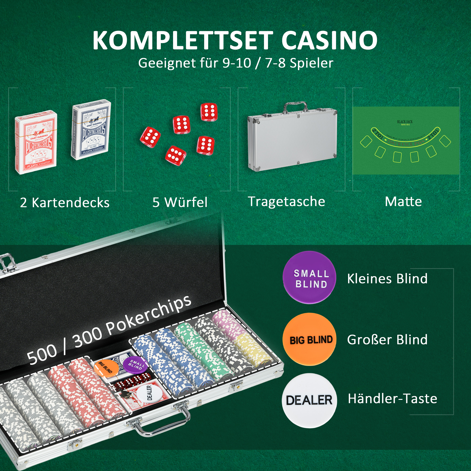 Pokerio rinkinys sidabrinis 3