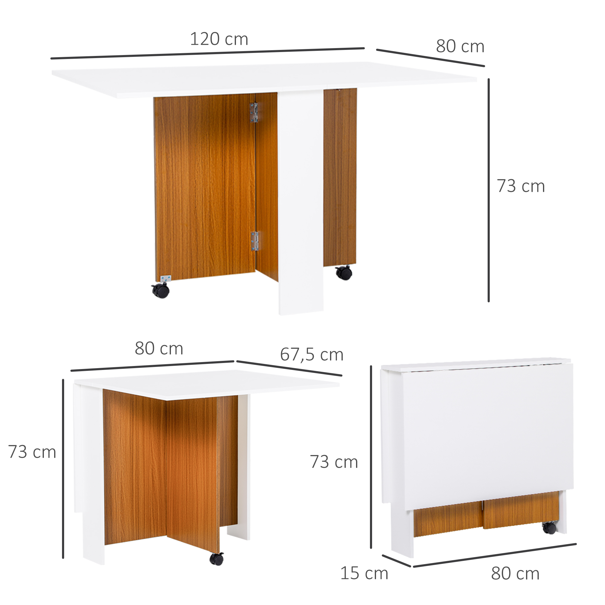 Valgomasis stalas 120 × 80 × 73 cm 2