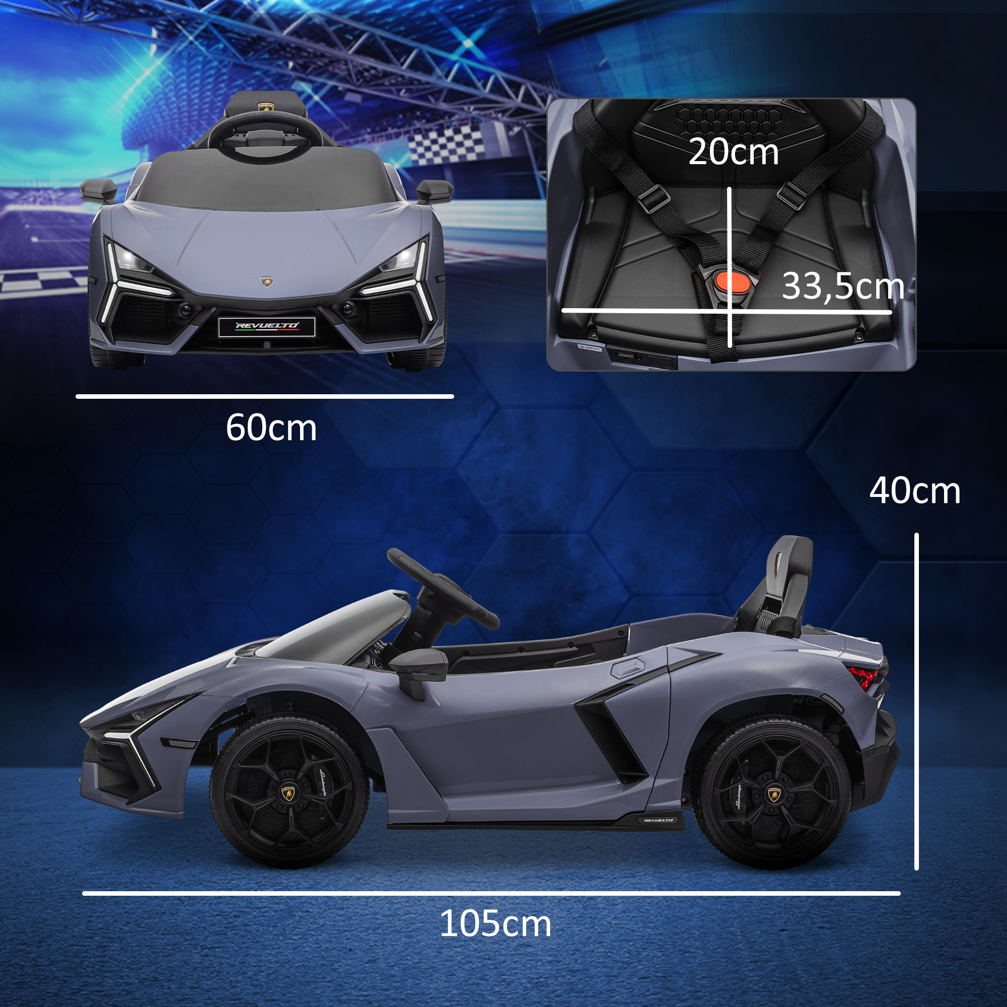 Vaikiškas elektrinis automobilis pilkas 2