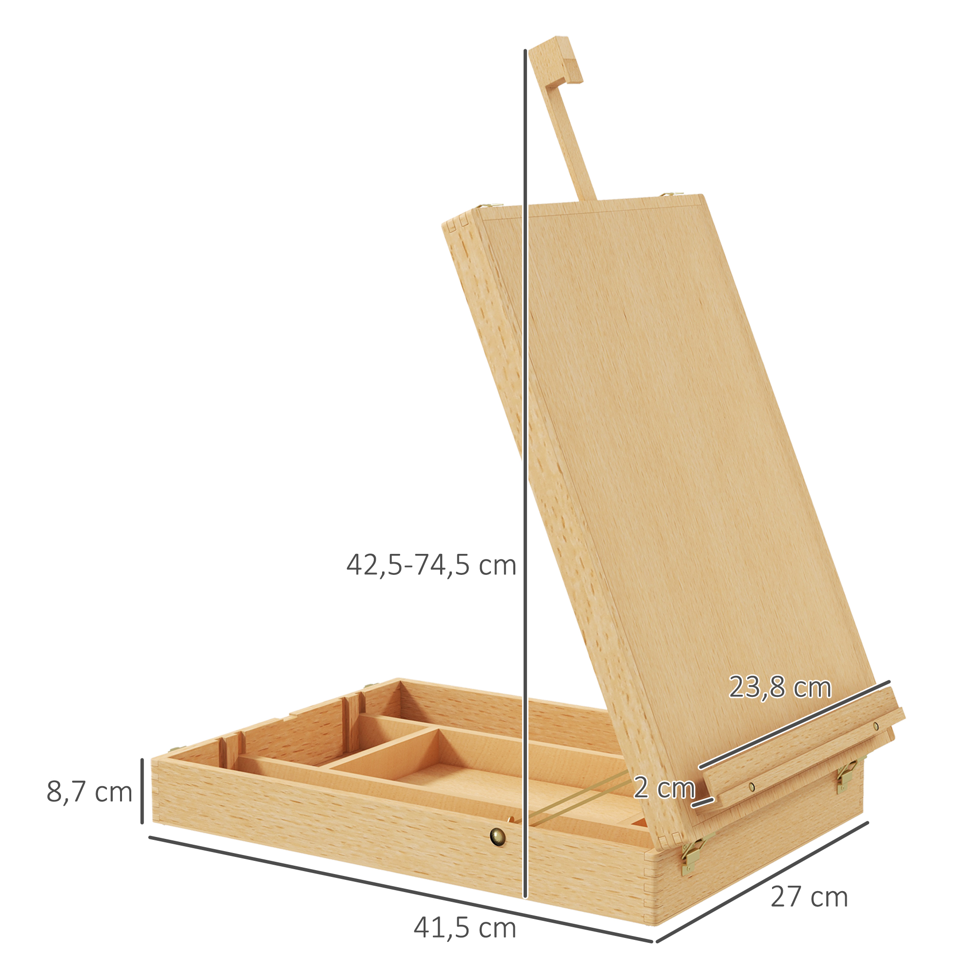 Stalinis molbertas 27 × 41,5 × 42,5–74,5 cm 2