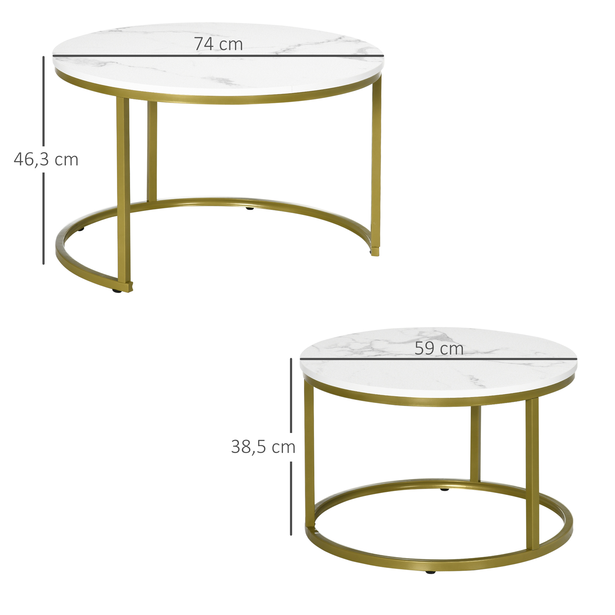 Kafijas galdiņu komplekts Ø74 × Ø59 cm 2