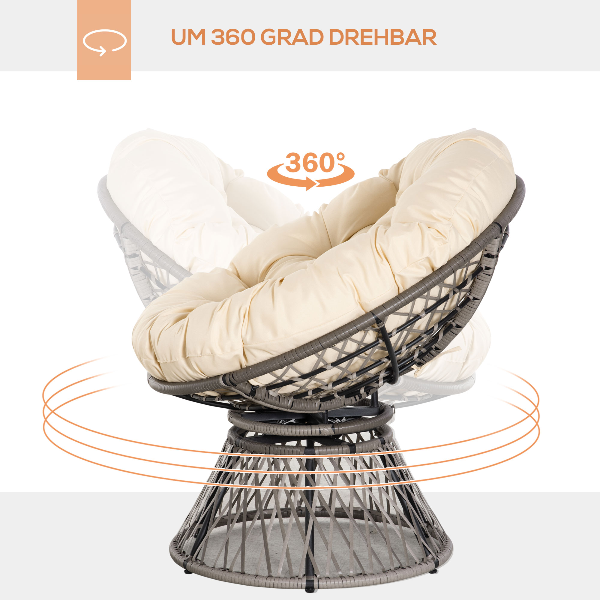 Papasan kėdė 87 × 97 × 86 cm 3
