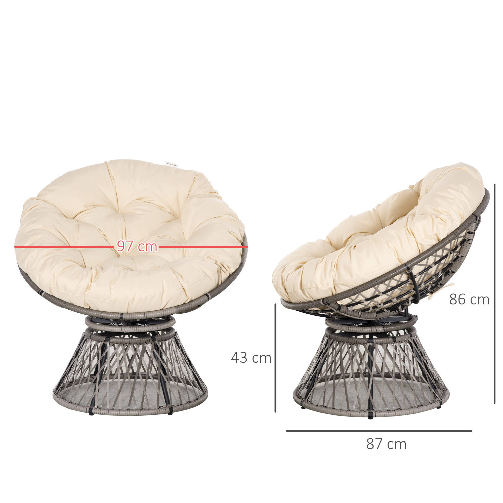 Papasan kėdė 87 × 97 × 86 cm 2