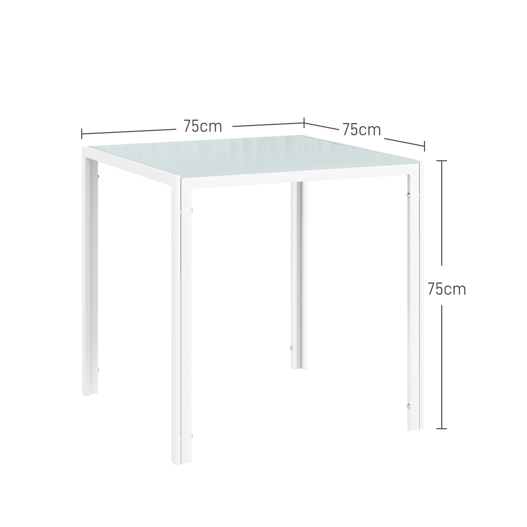 Valgomasis stalas 75 x 75 x 75 cm 2
