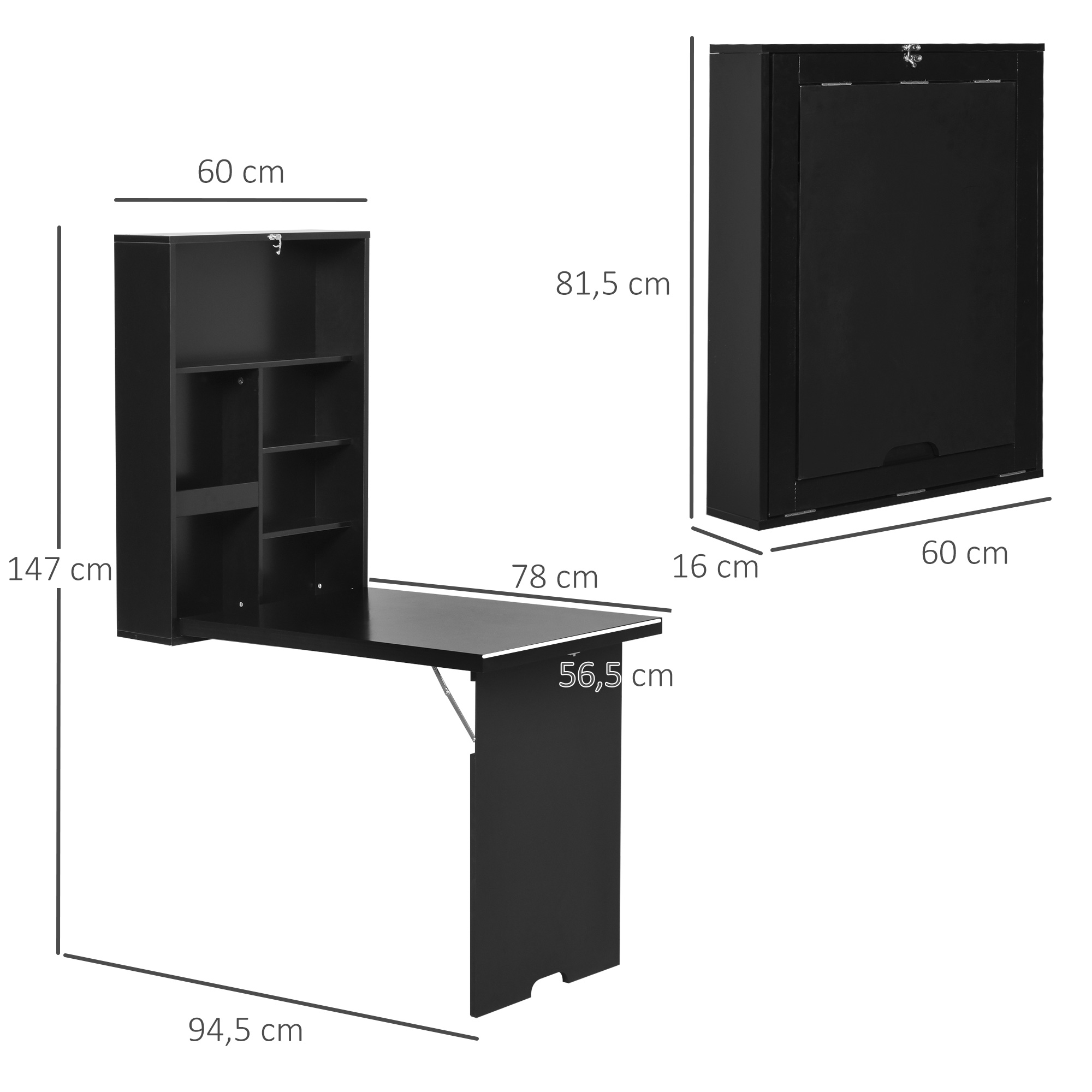 Sieninis sulankstomas stalas 60 x 94,5 x 147 cm 2