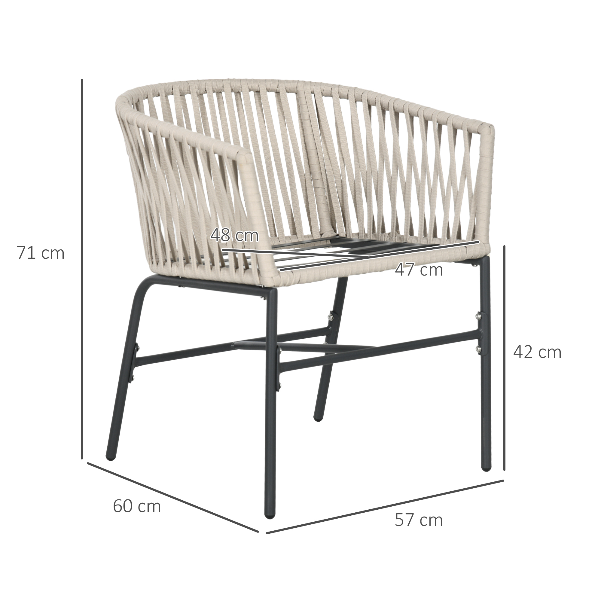 Terasinės kėdės 2vnt. 57 × 60 × 71 cm 2