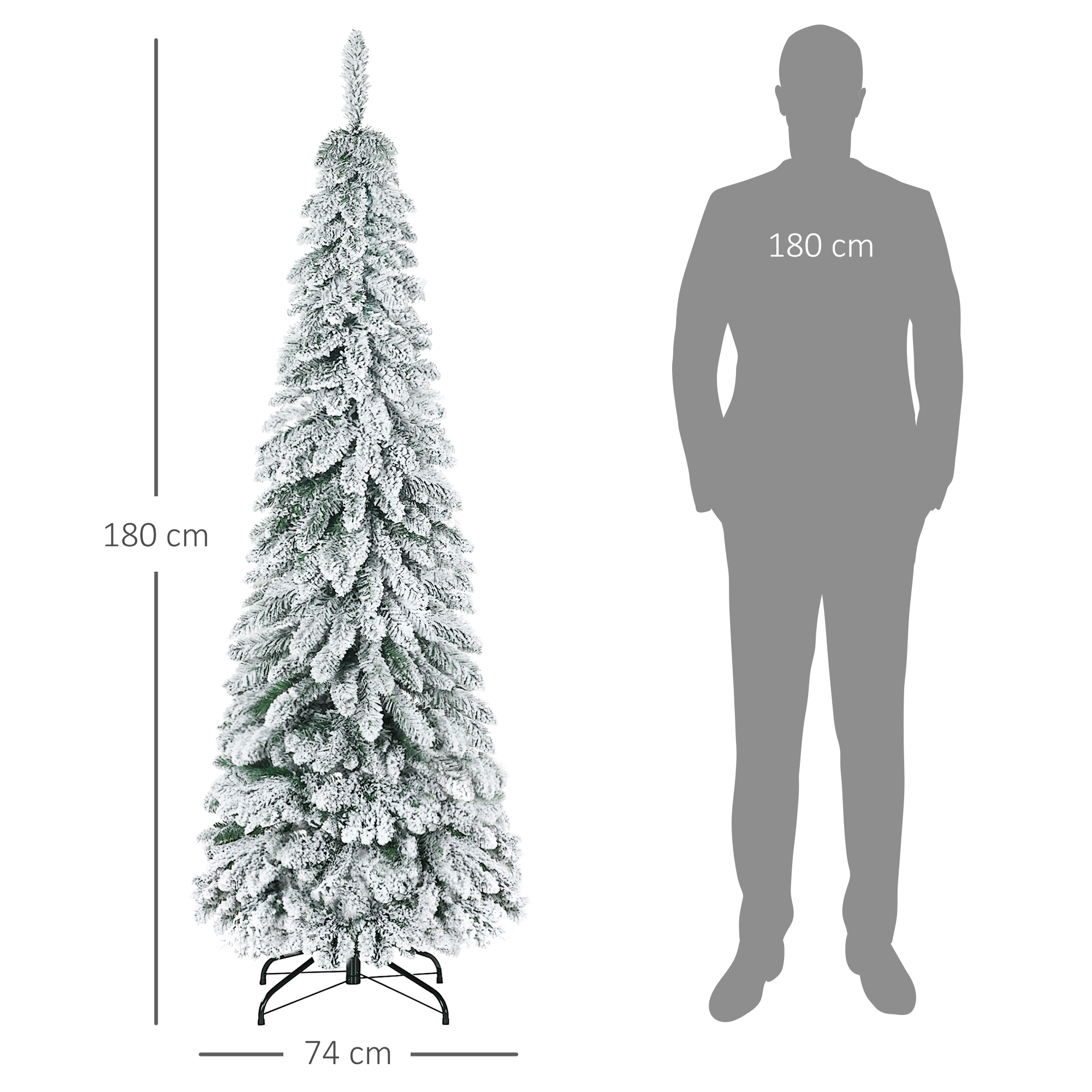 Dirbtinė kalėdinė eglutė su dirbtiniu sniegu, žalia, 180 cm 2