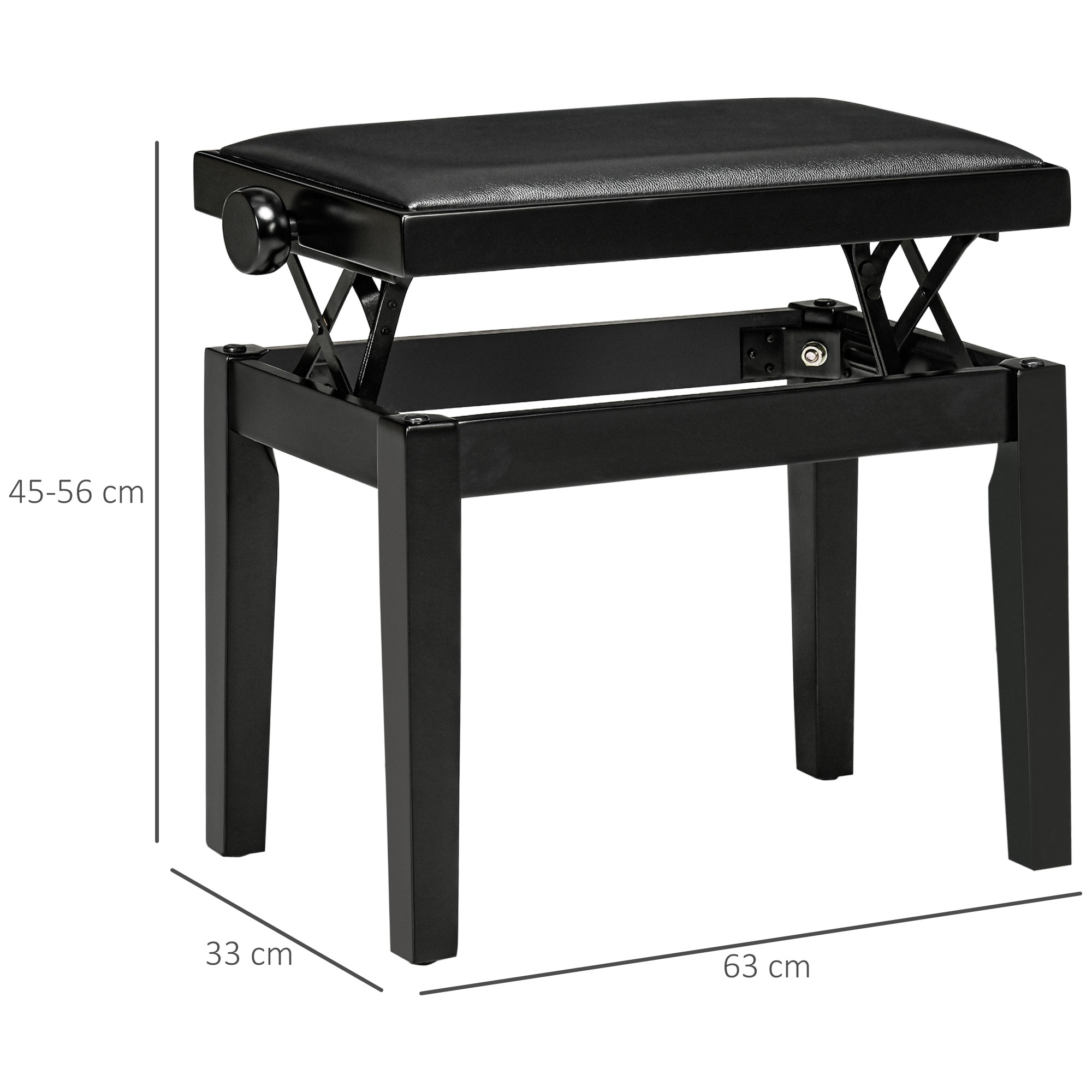 Pianino suoliukas 63 × 33 × 45–56 cm 2