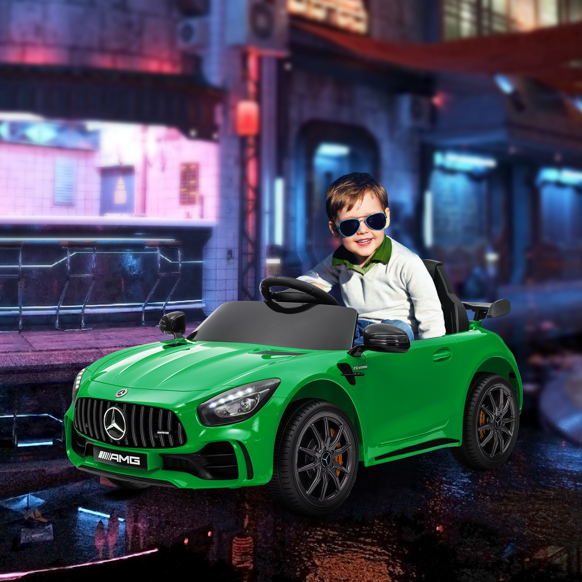 Vaikiškas elektromobilis Merceds žalias