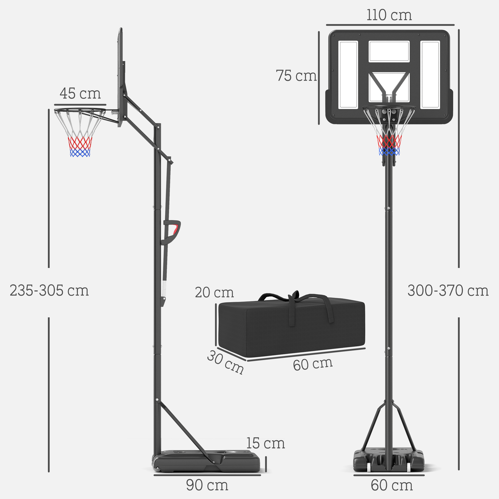 Krepšinio stovas 235–305 cm 2