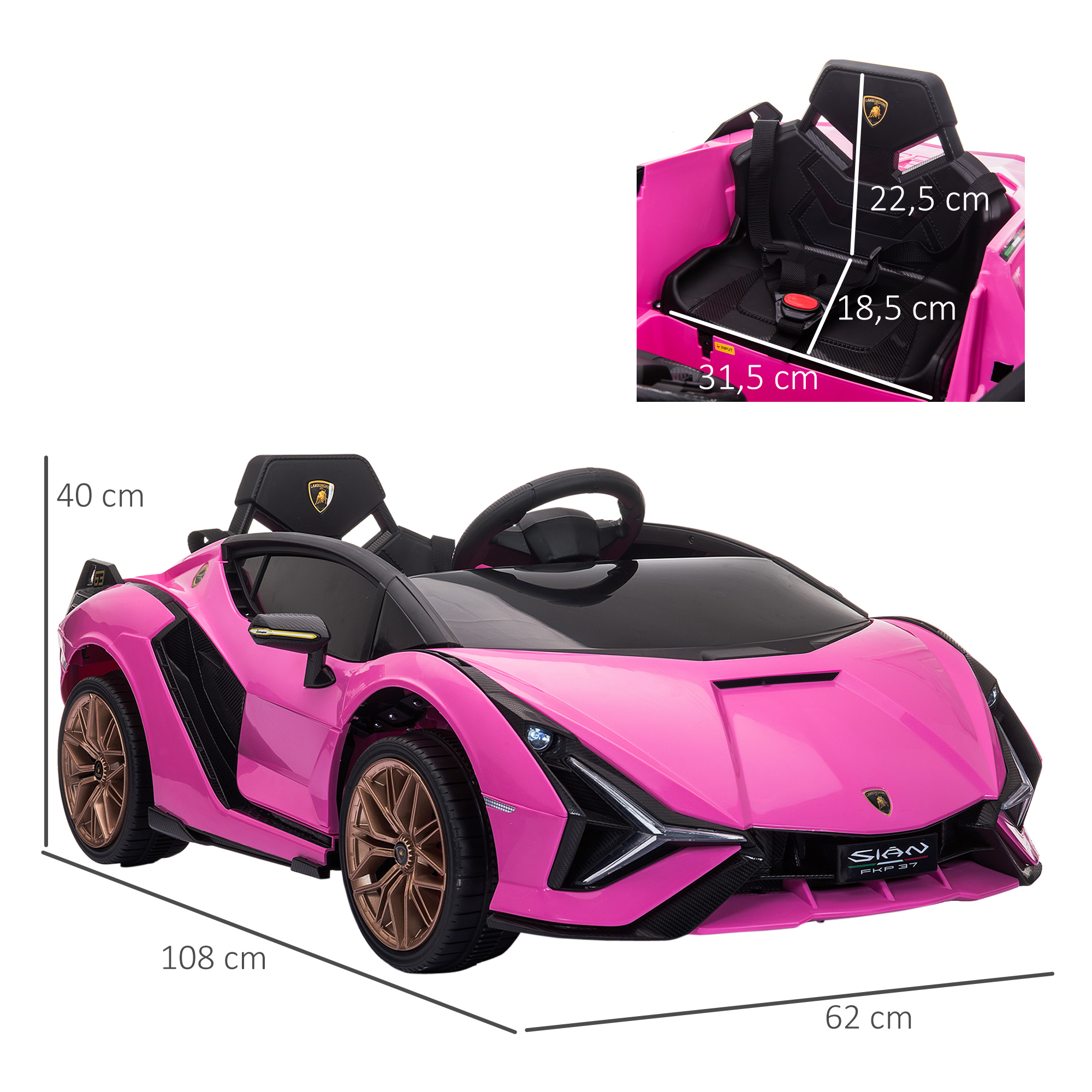 Vaikiškas elektrinis automobilis rožinis 2