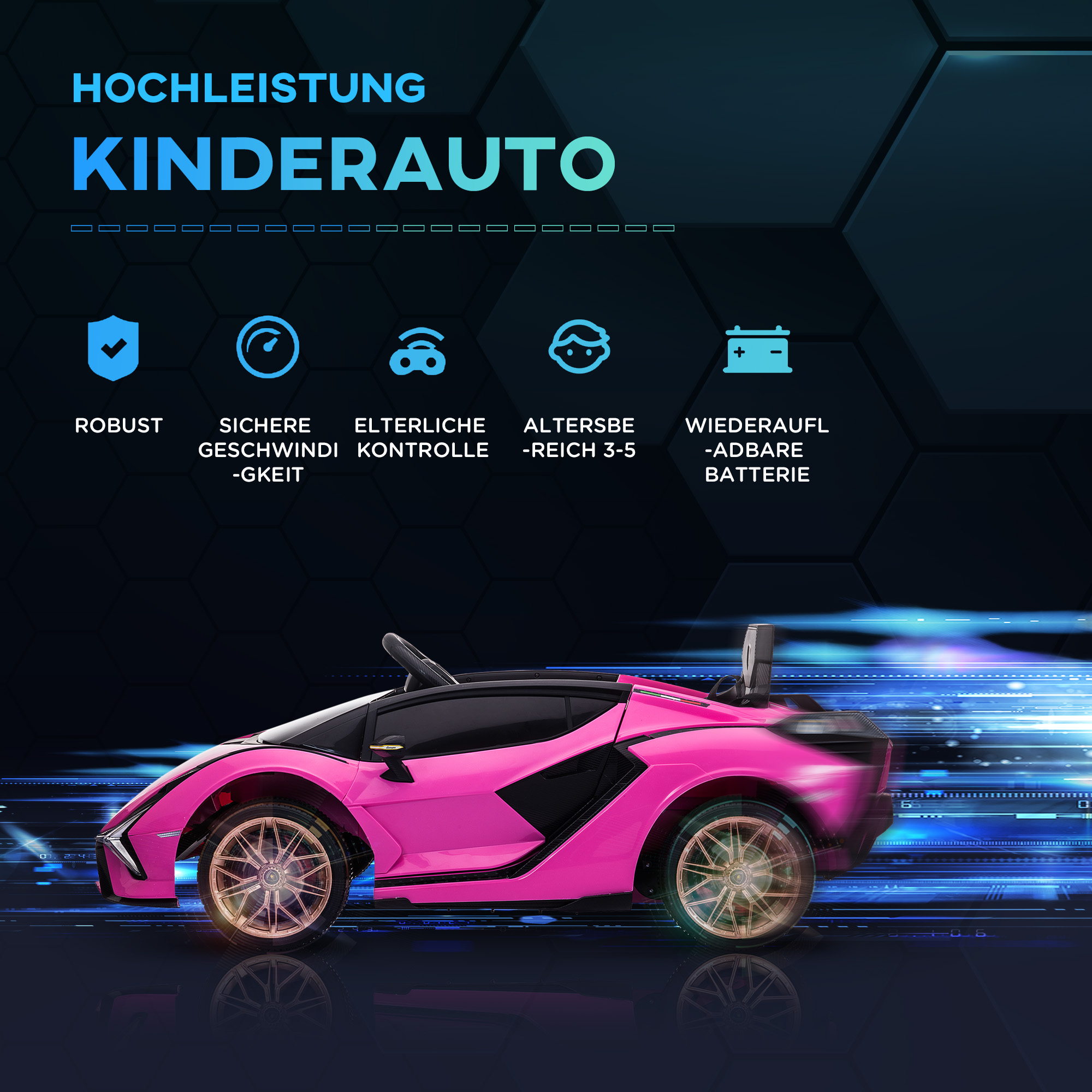 Vaikiškas elektrinis automobilis rožinis 3