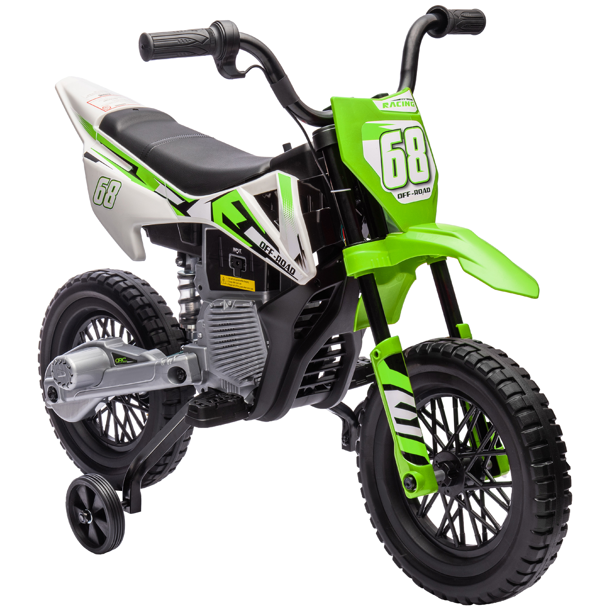 Vaikiškas elektrinis motociklas žalias