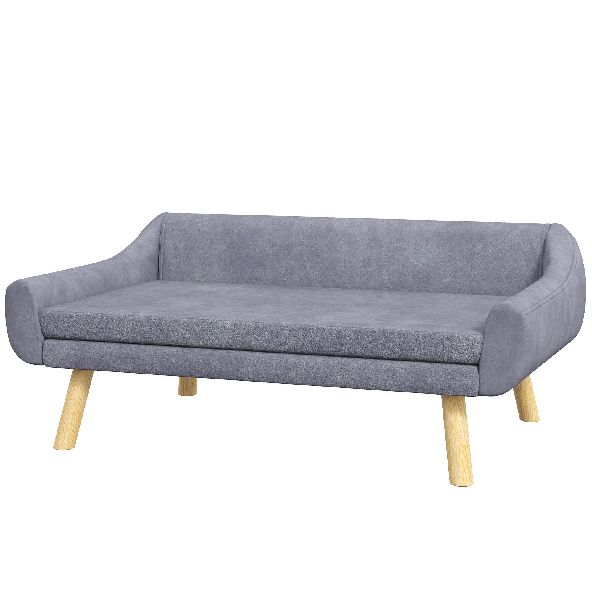 Šunų sofa su nuimamu pagalvėlės užvalkalu, pilka, 102 × 58,5 × 42,5 cm