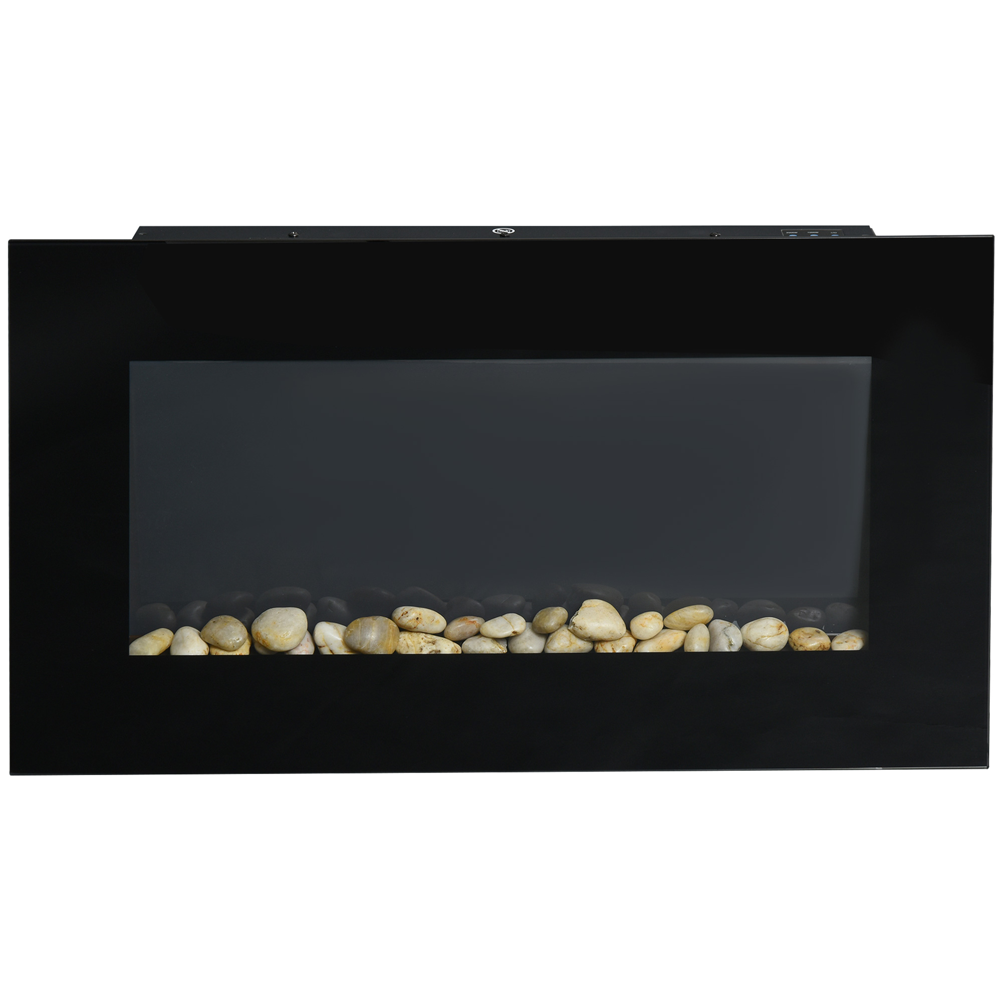 Elektrinis sieninis židinys 1000/2000 W, LED liepsnos efektas, juodas, 72,5 × 11,5 × 40 cm