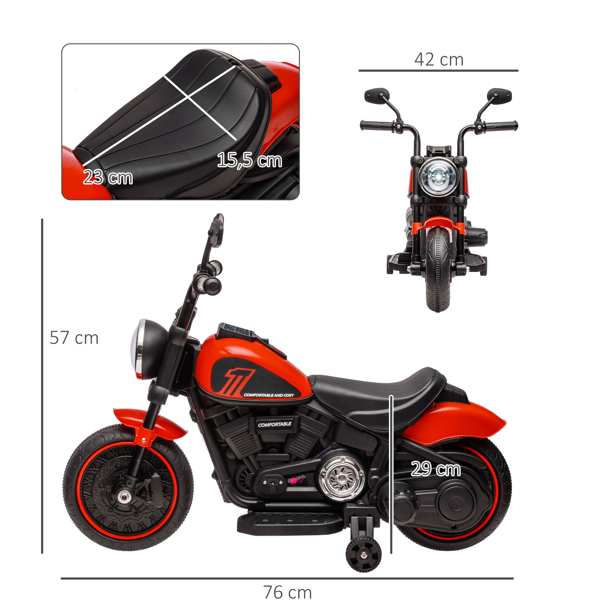 Vaikiškas elektrinis motociklas 76 × 42 × 57 cm 2