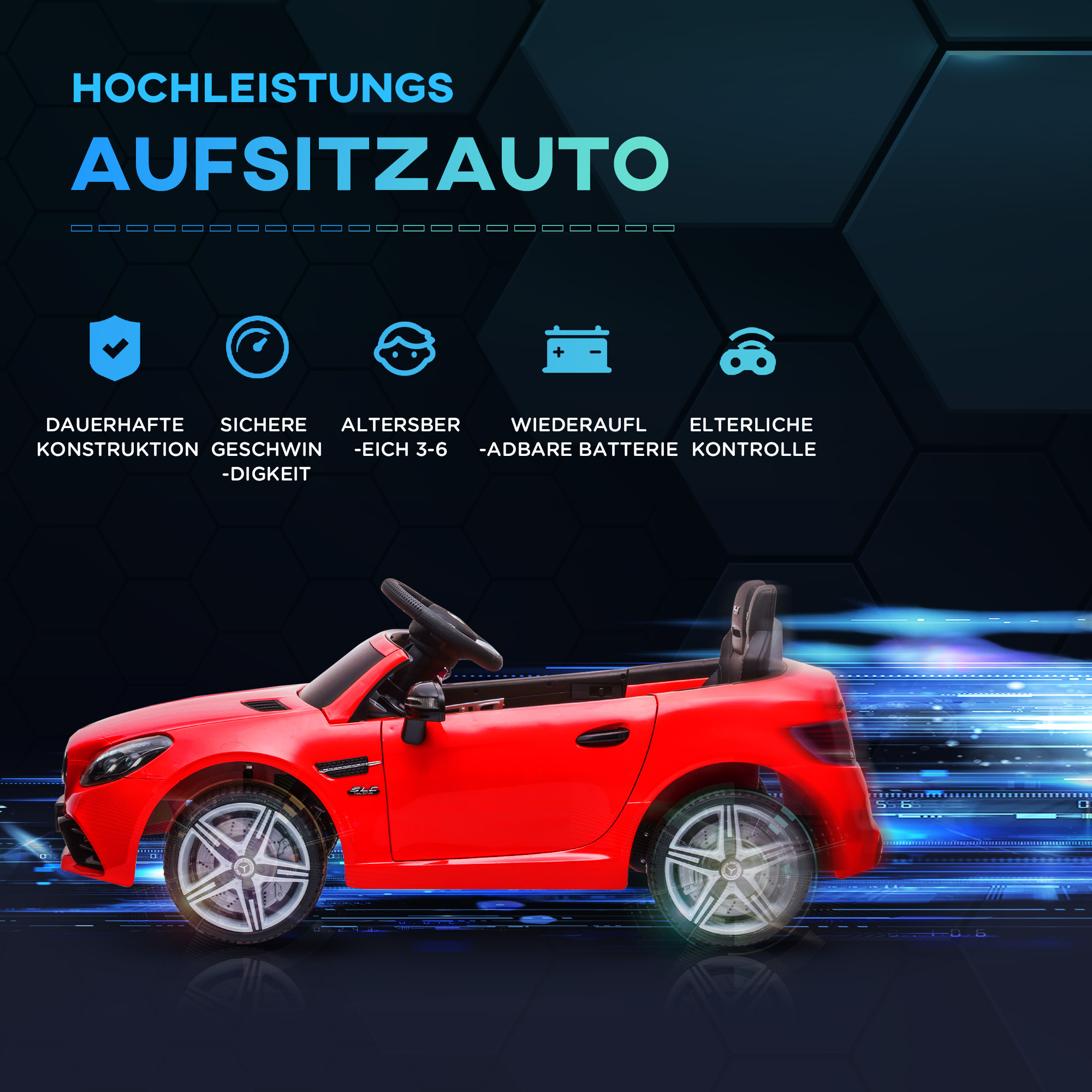 Bērnu elektromobilis ar tālvadības pulti un 12 V dubulto motoru, sarkans, 107 × 62,5 × 44 cm 3