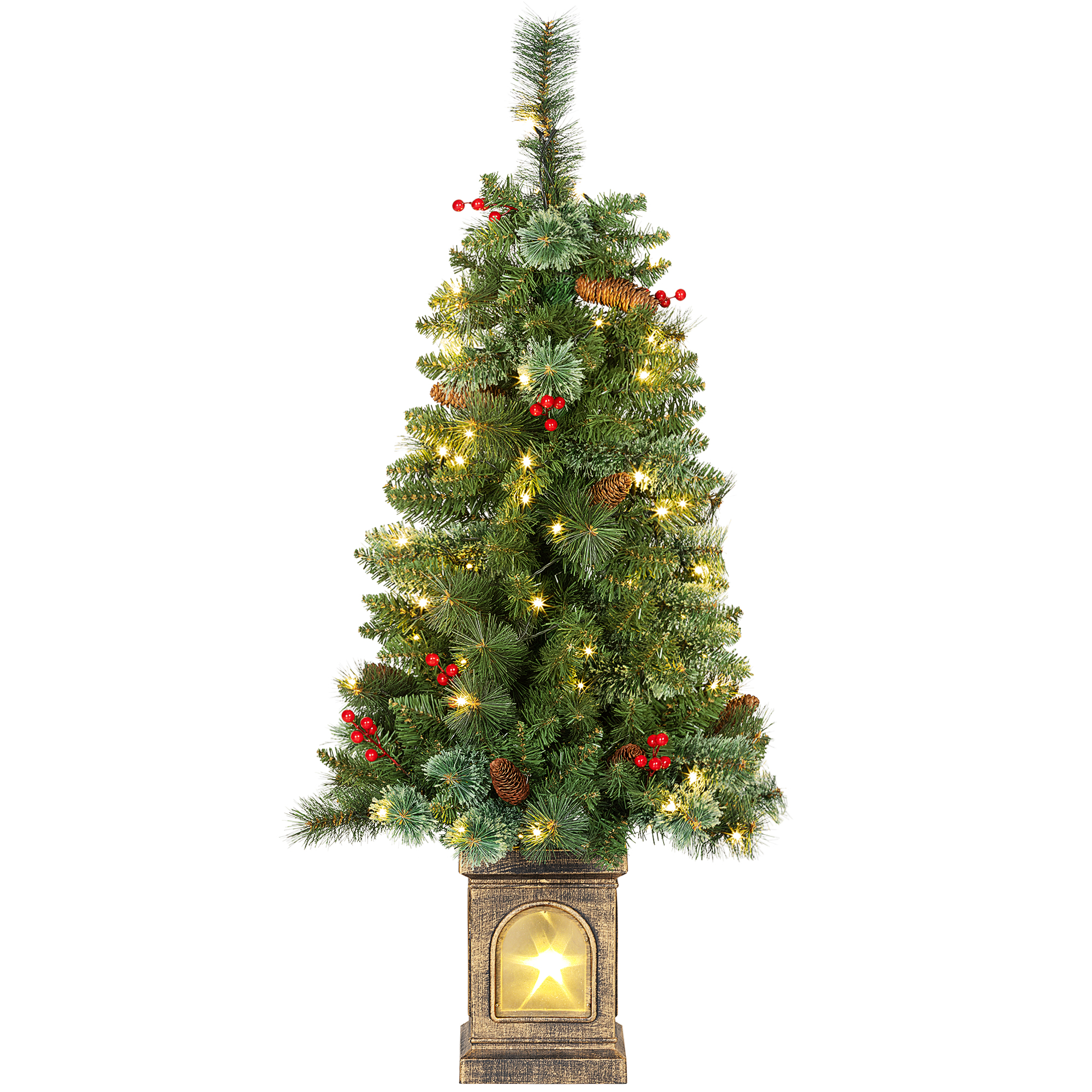 Dirbtinė kalėdinė eglutė su 100 LED ir 8 apšvietimo režimais, žalia, 120 cm