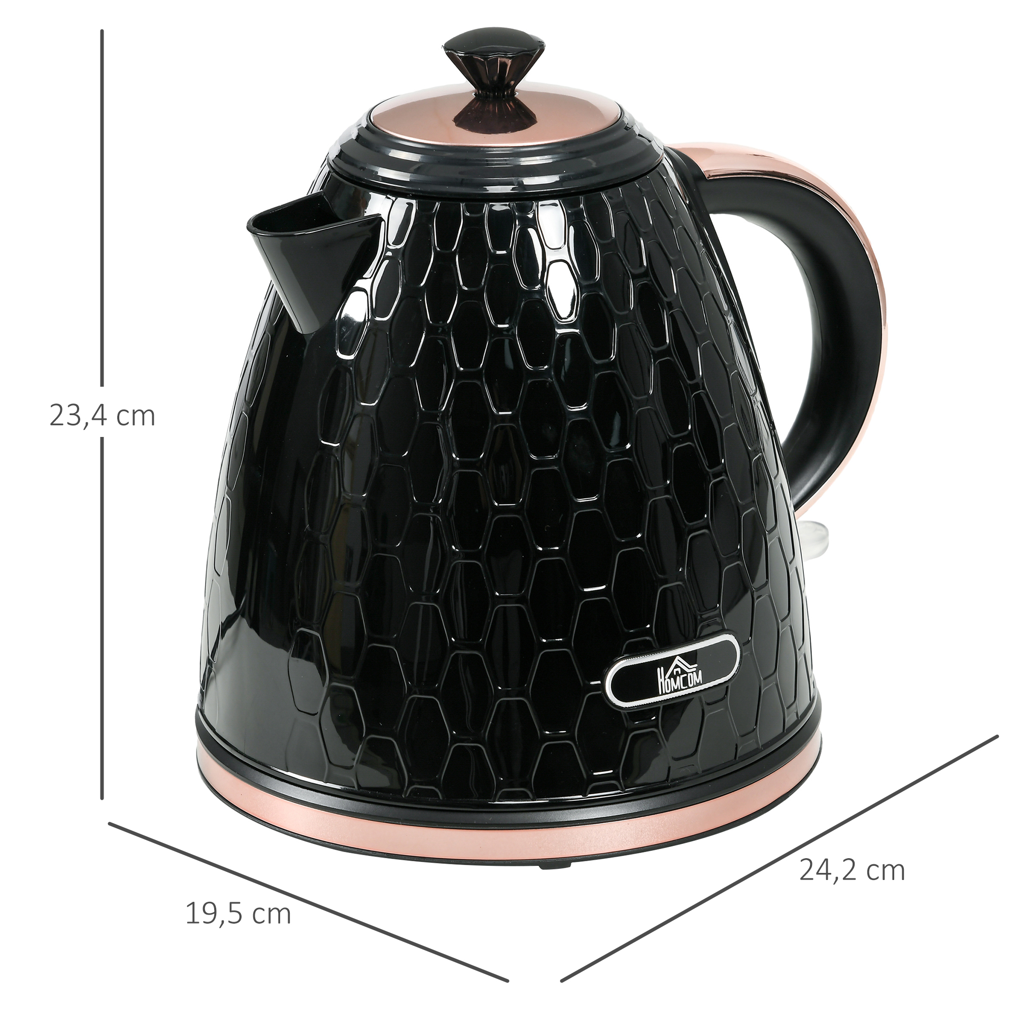 Elektrinis virdulys 1,7 l, 2200 W, juodas / rožinis, 24,2 × 19,5 × 23,4 cm 2