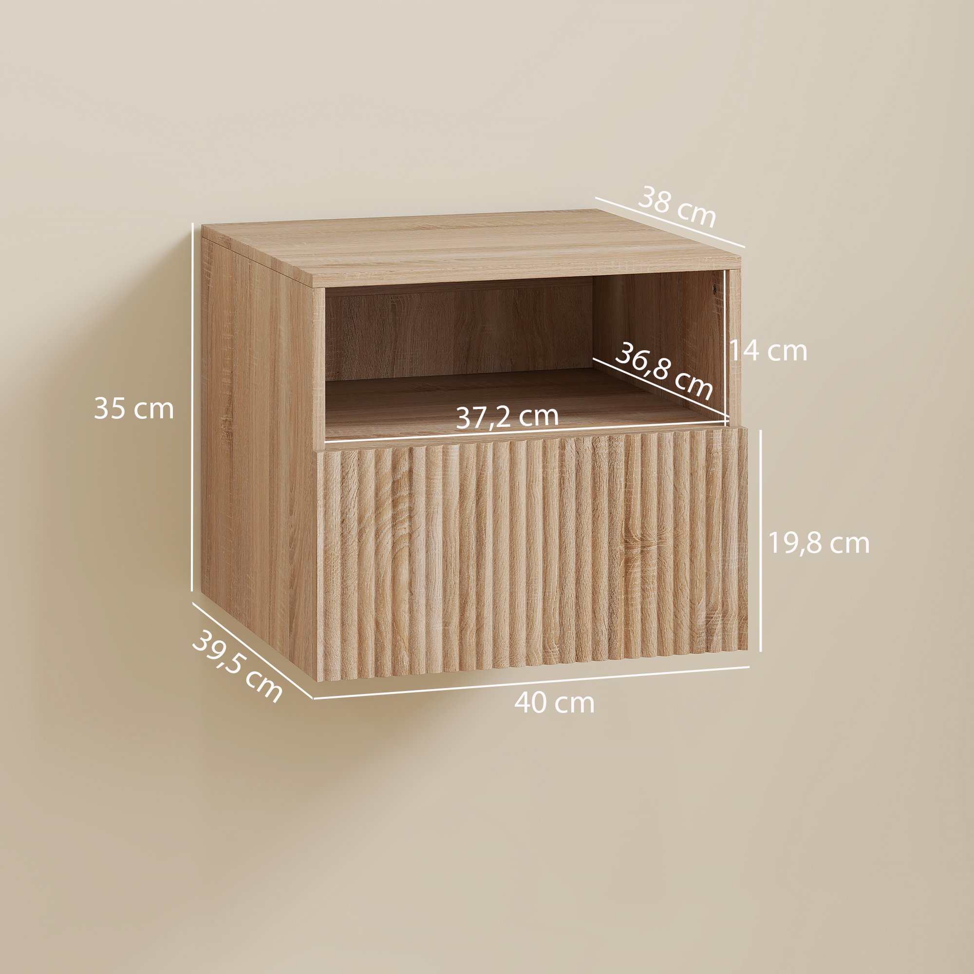 Naktinis staliukas 40 × 39,5 × 35 cm 2