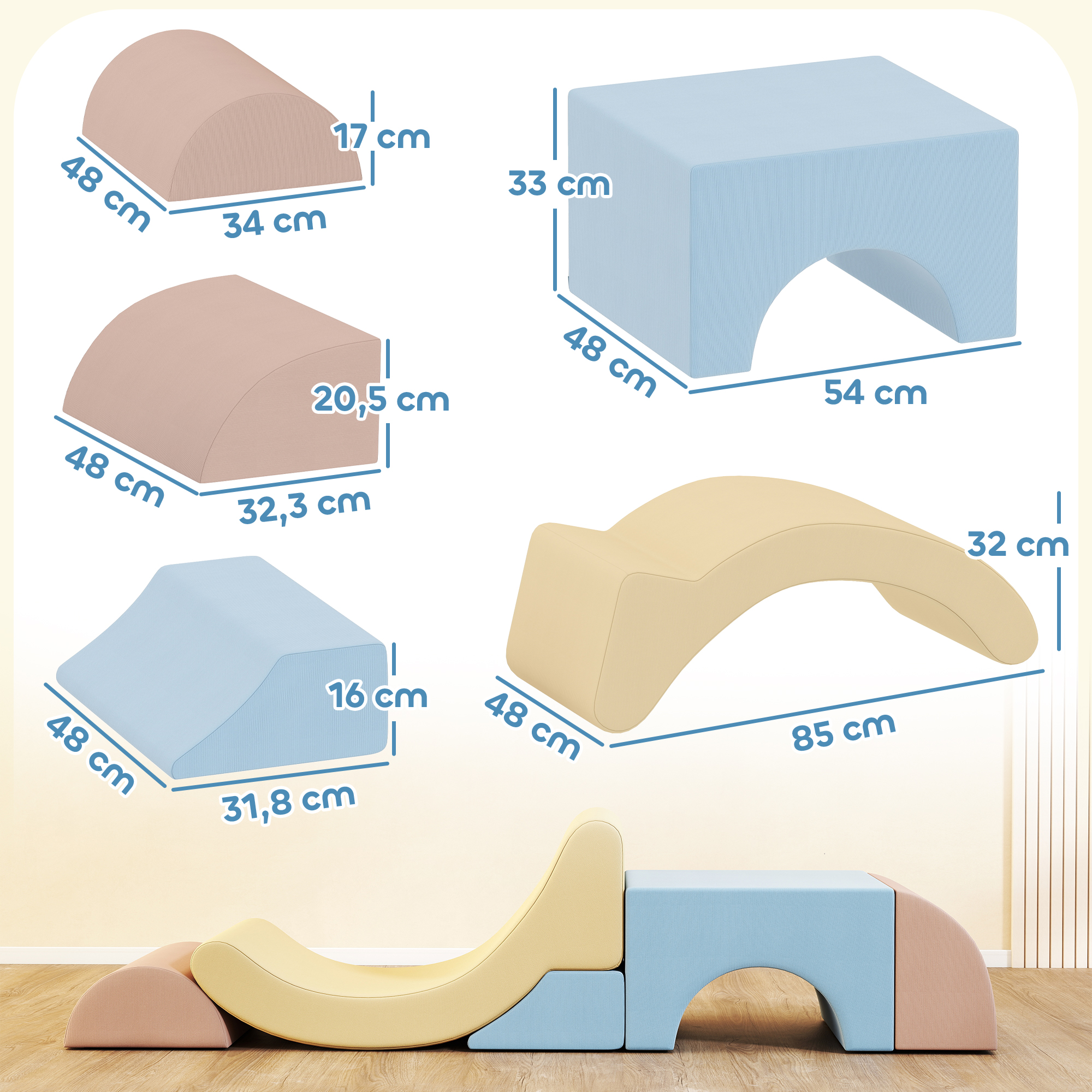 Putplasčio laipiojimo blokai 5 vnt. 2