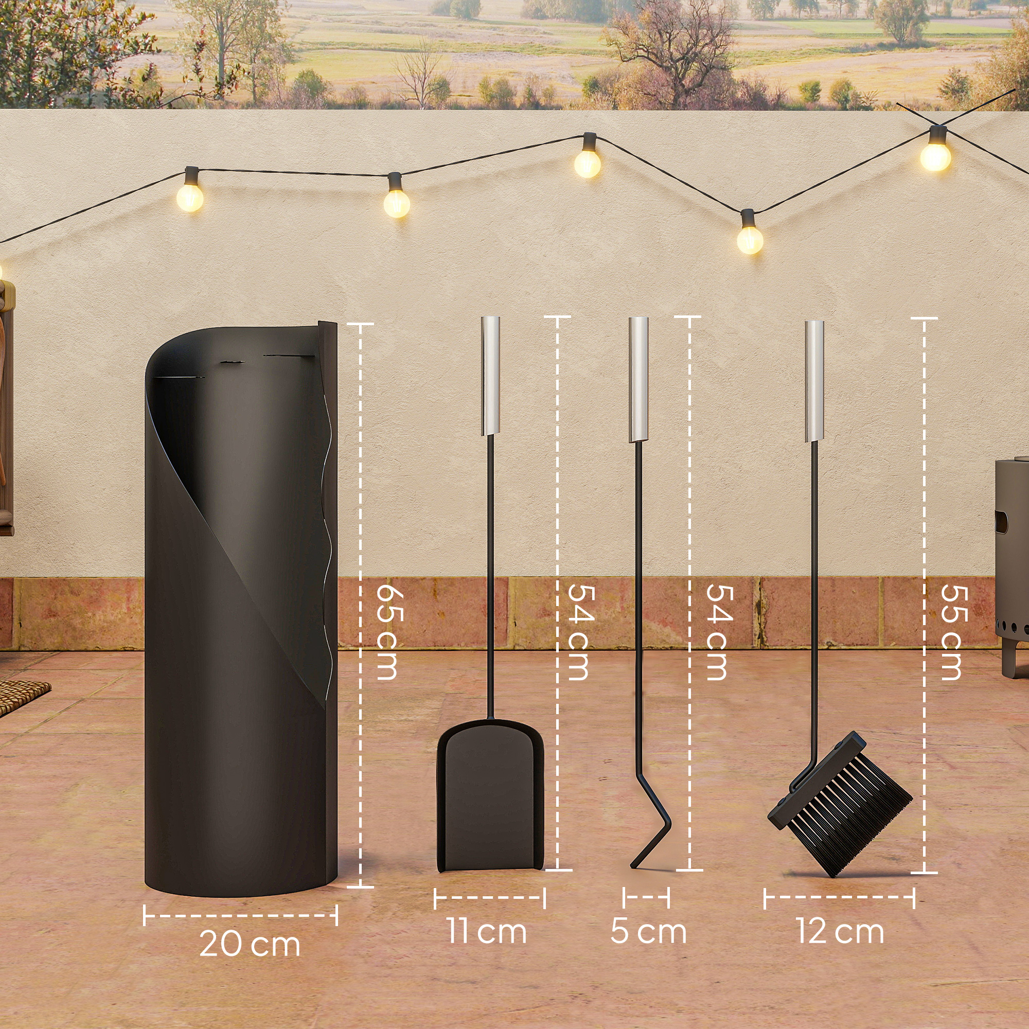 Skursteņu instrumentu komplekts 20 × 20 × 65 cm 2