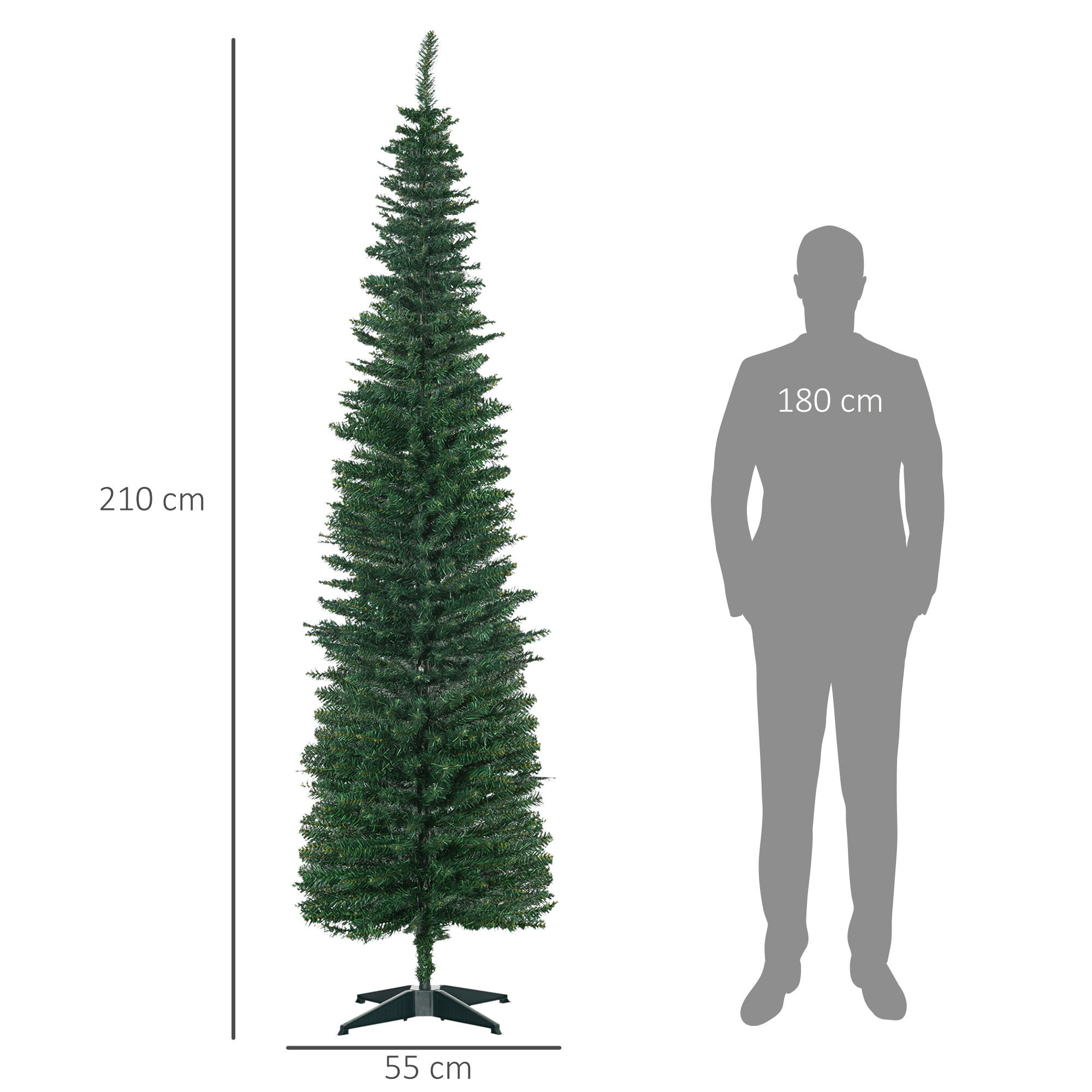 Dirbtinė kalėdinė eglutė, žalia, 55 × 210 cm 2