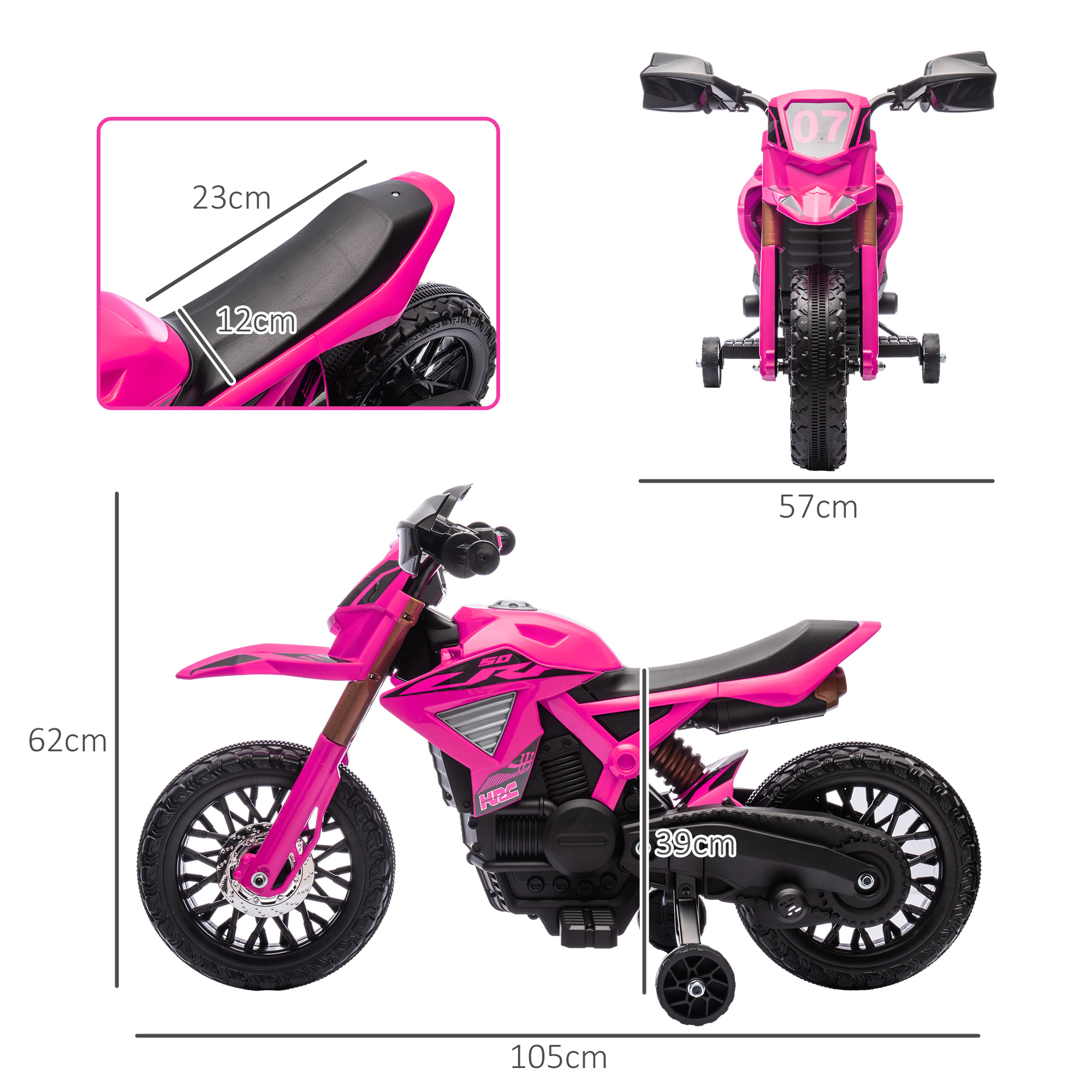 Elektrinis motociklas rožinis 2