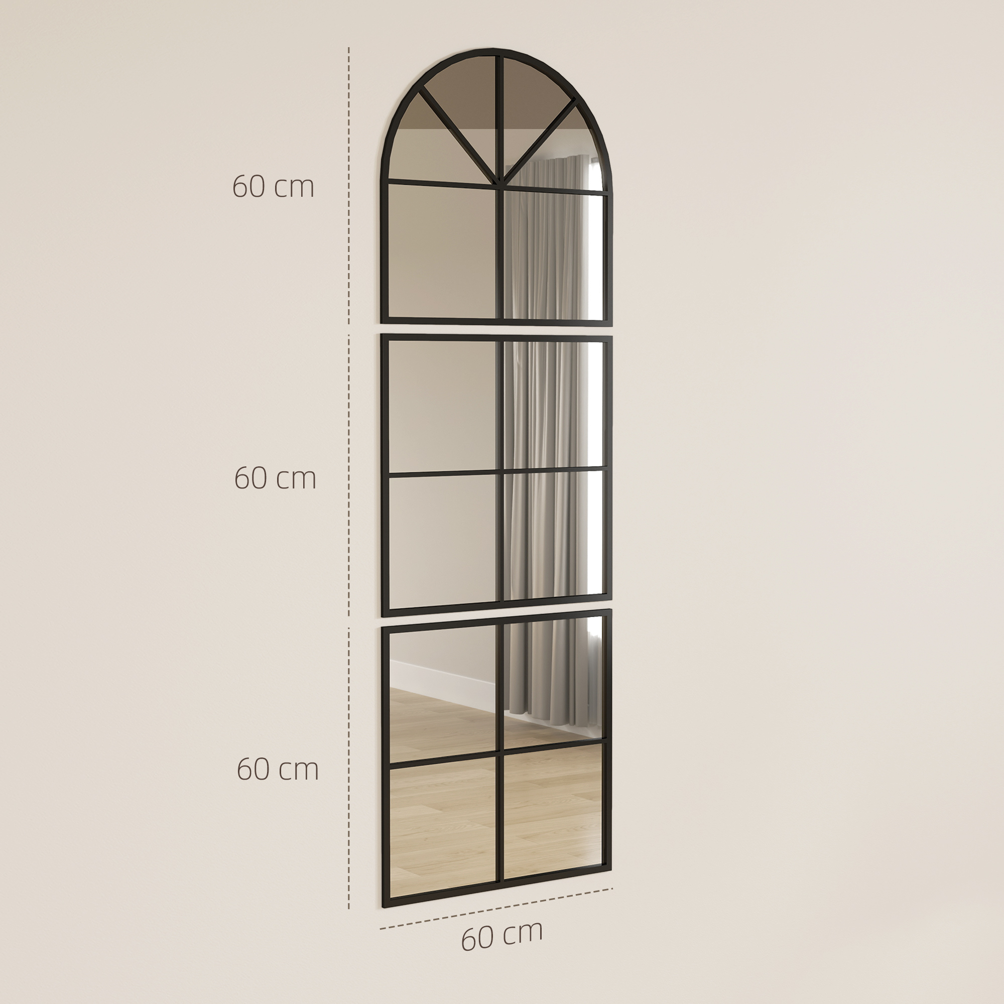 Sieninis veidrodis 60 x 2 x 180 cm 2