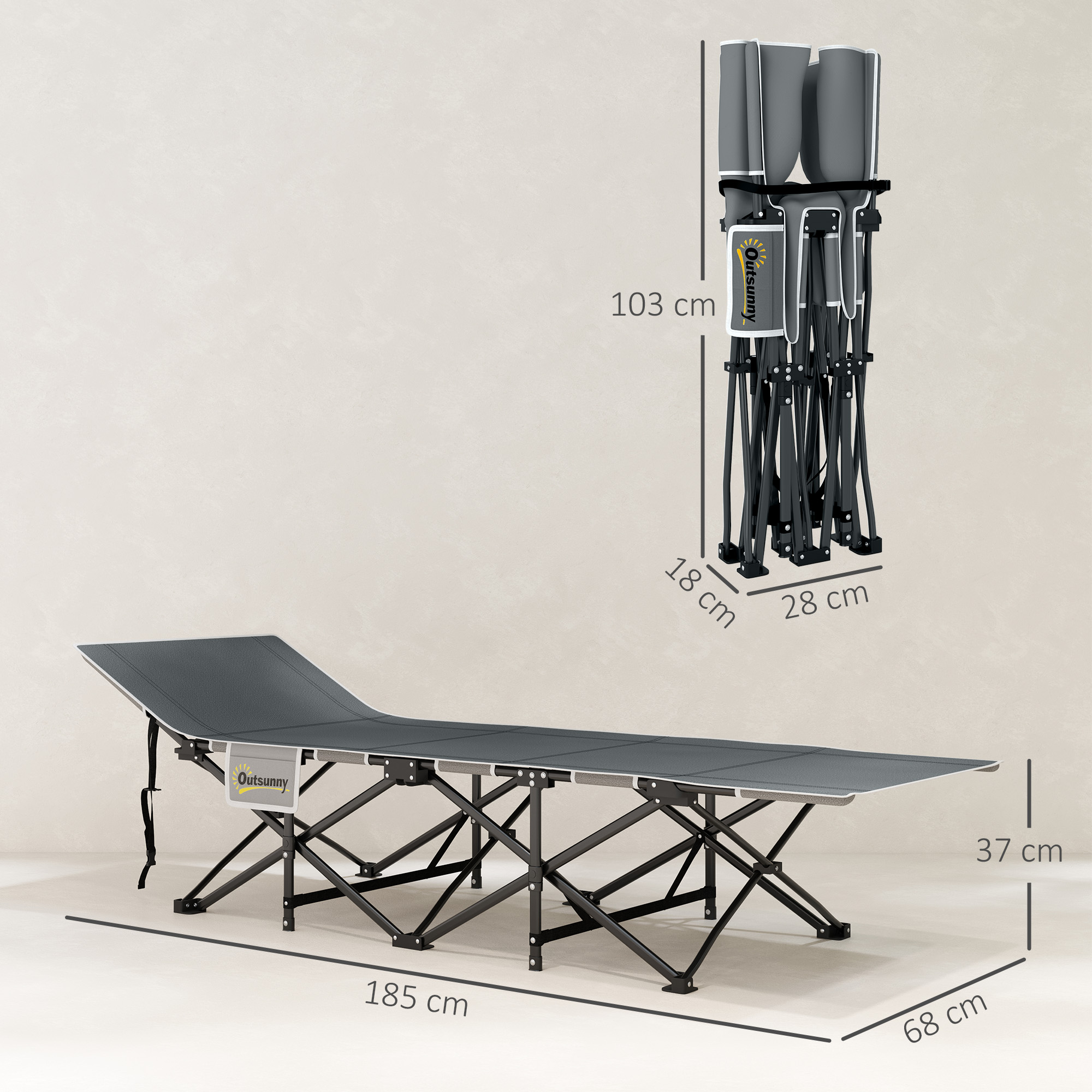 Turistinis gultas 185 x 68 x 37 cm 2