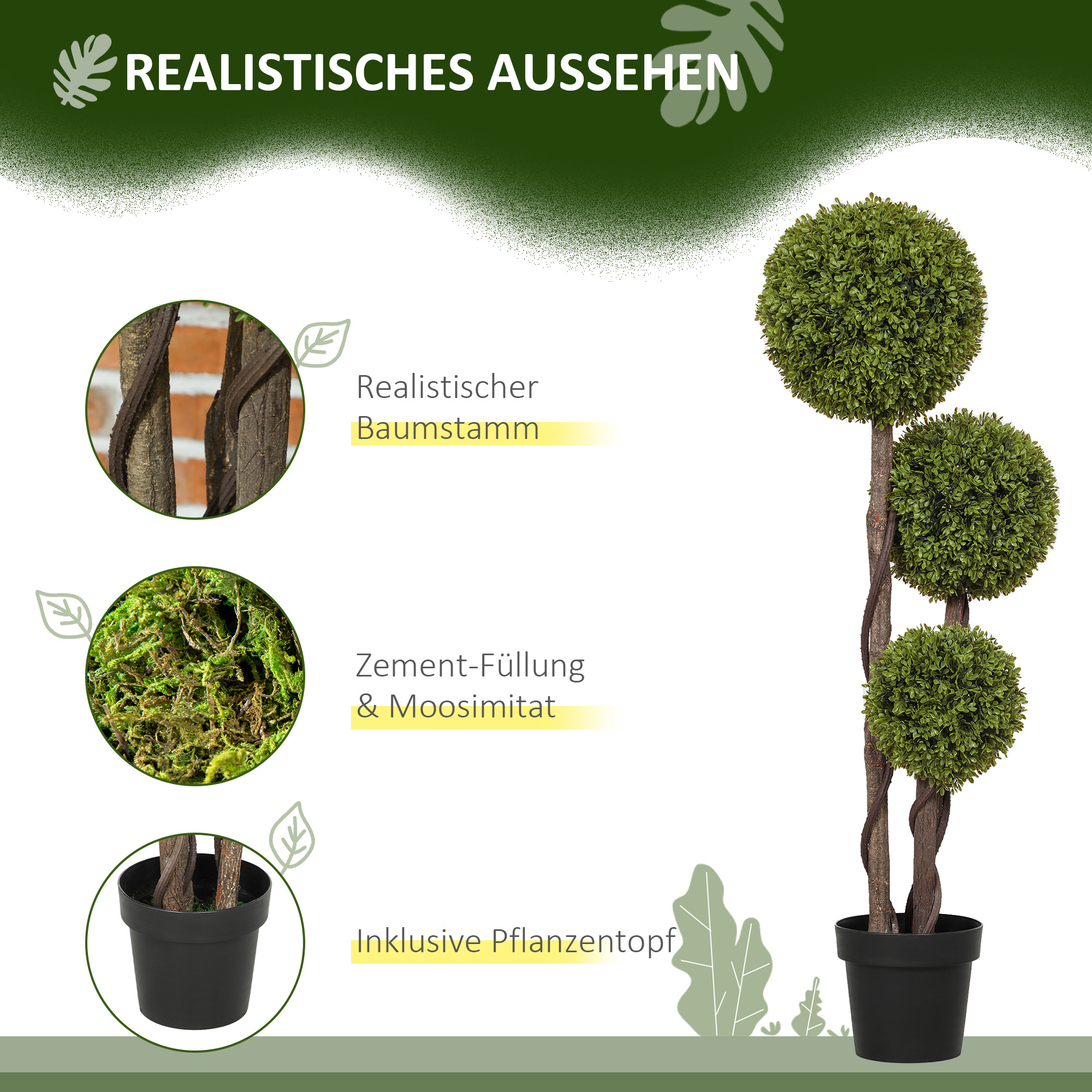 Dirbtinis buksmedis 115 cm 3