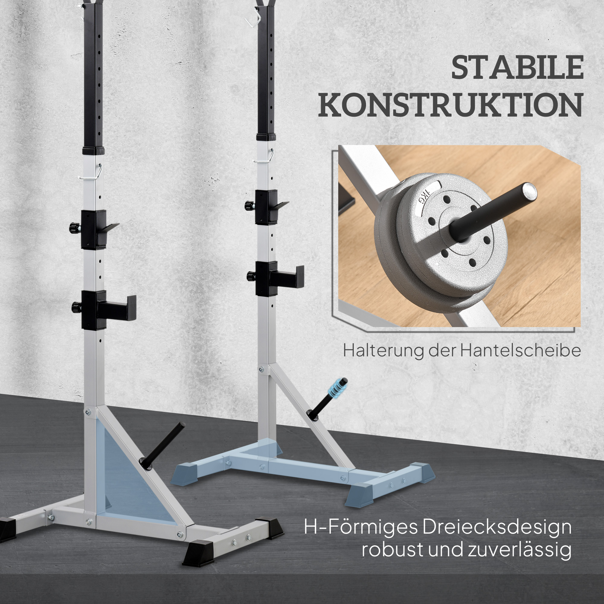 Stieņu statīvi, 3 līmeņu, regulējama augstuma, sudraba un melnās krāsās, 136–176 cm, 2 gab. 3
