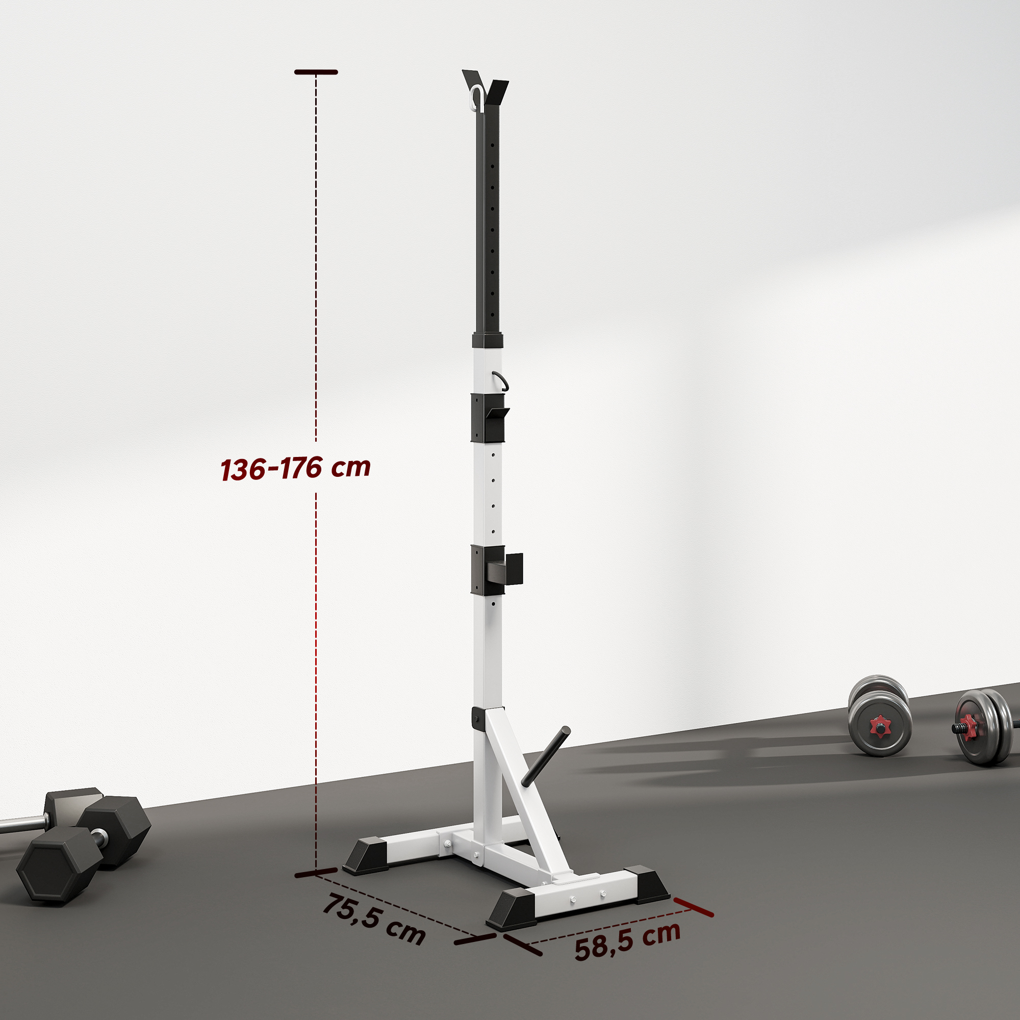 Stieņu statīvi, 3 līmeņu, regulējama augstuma, sudraba un melnās krāsās, 136–176 cm, 2 gab. 2