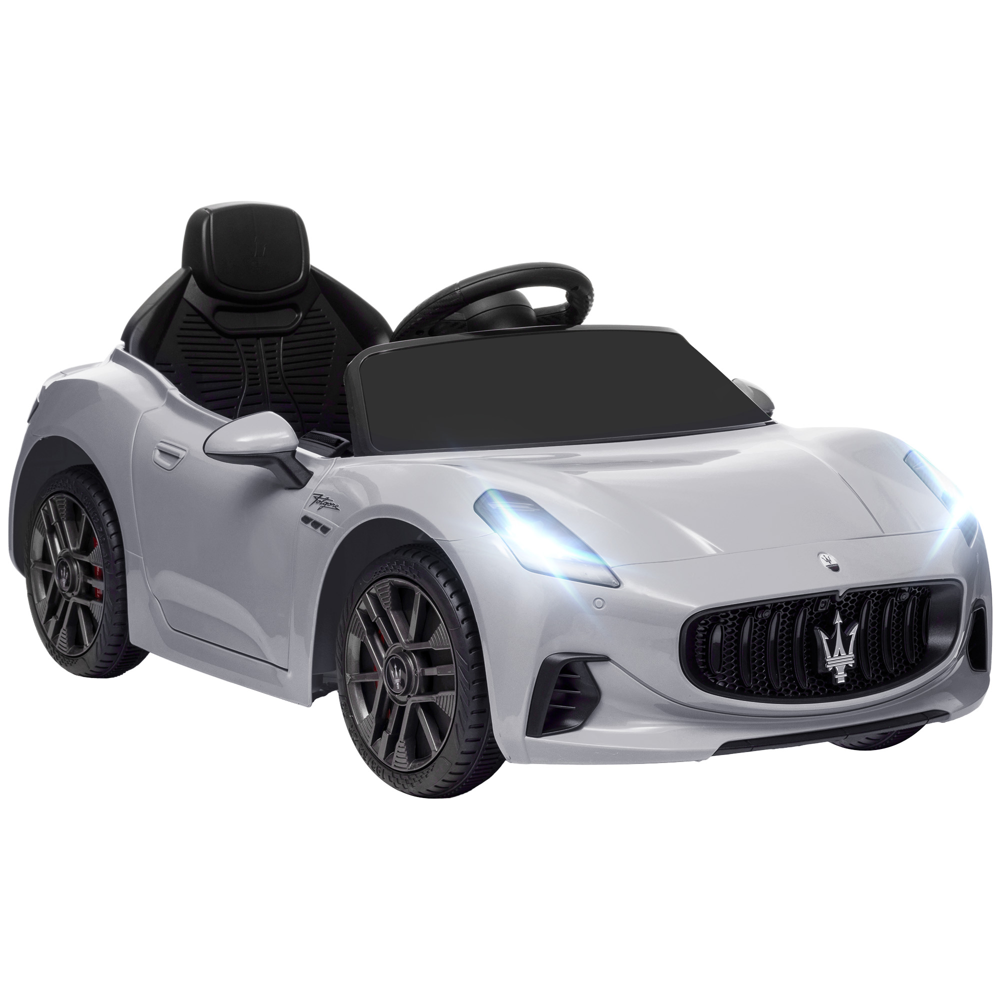 Vaikiškas elektromobilis „Maserati Gran Turismo Folgore“, pilkas, 98 × 59 × 43 cm