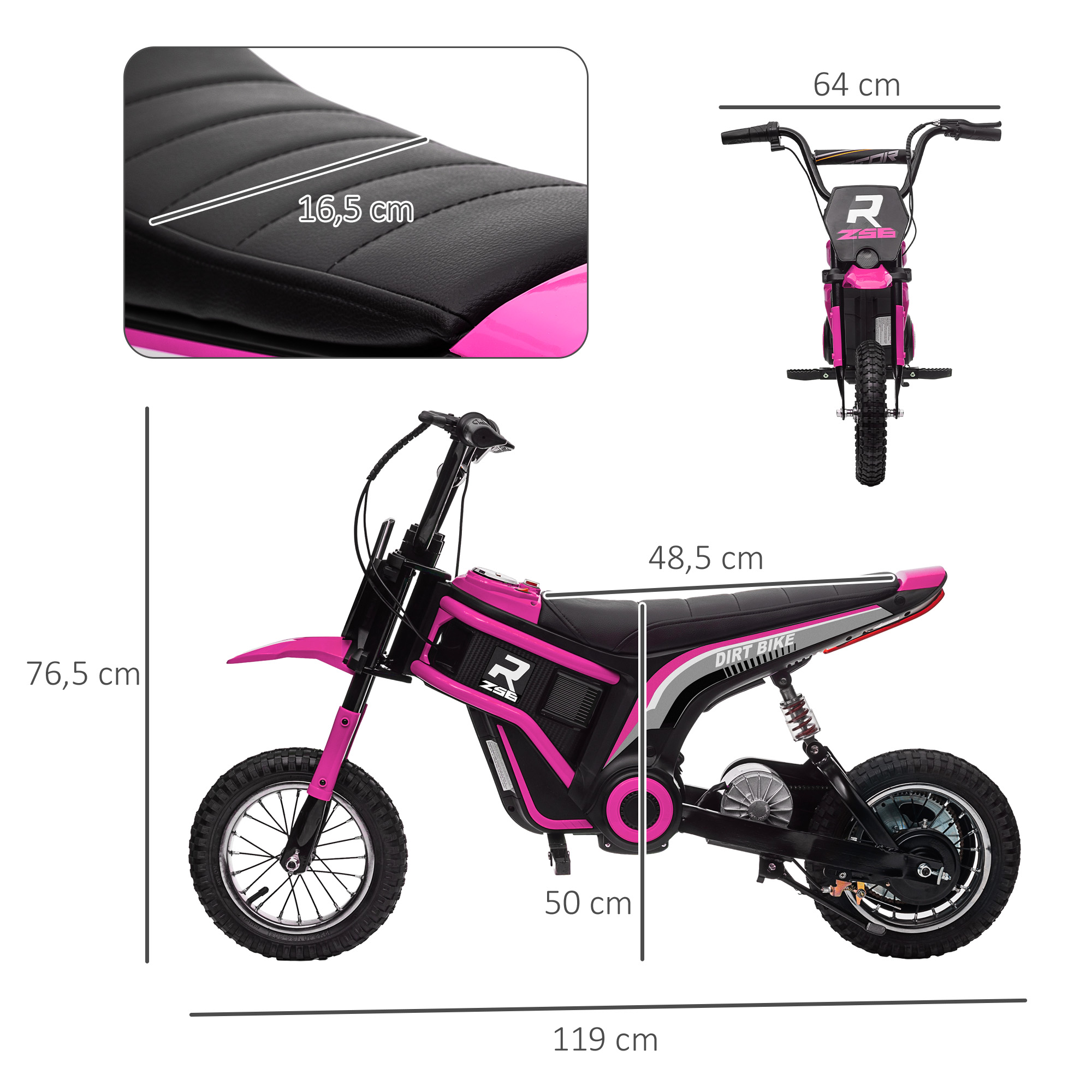 Elektromotocikls rozā 2
