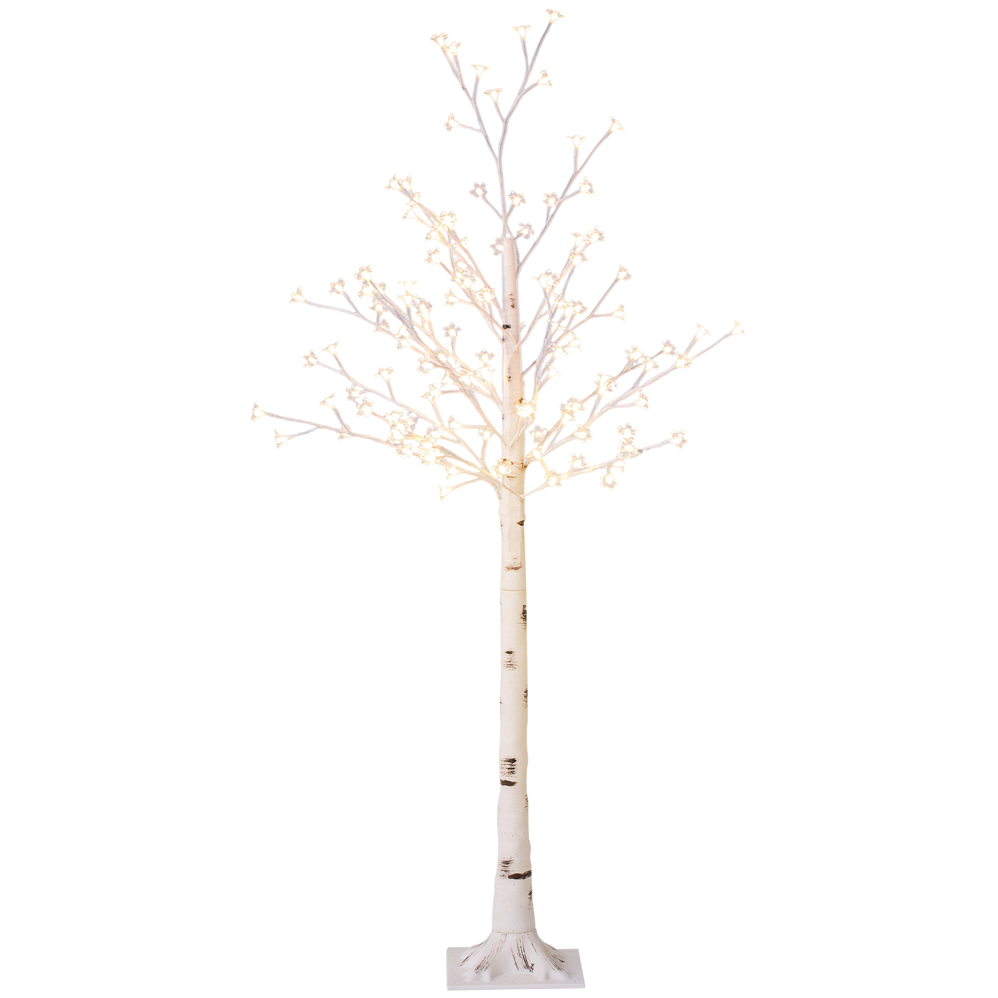 LED dekoratyvinis medis su 120 LED ir 3 ryškumo lygiais, baltas, 21 x 21 x 150 cm