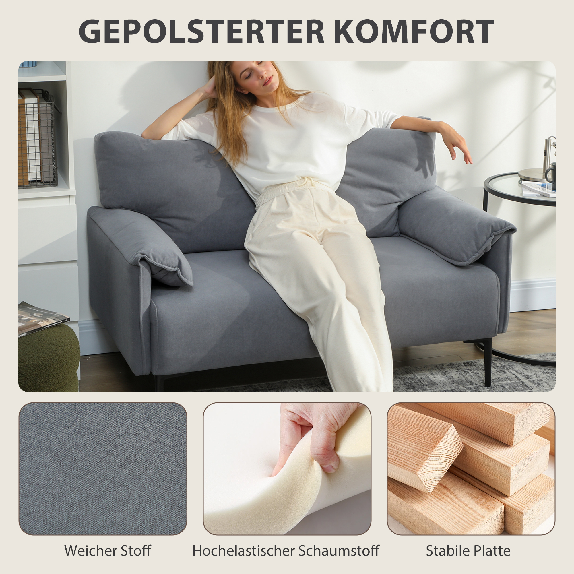 Dvivietė sofa 127 × 72 × 84 cm 3