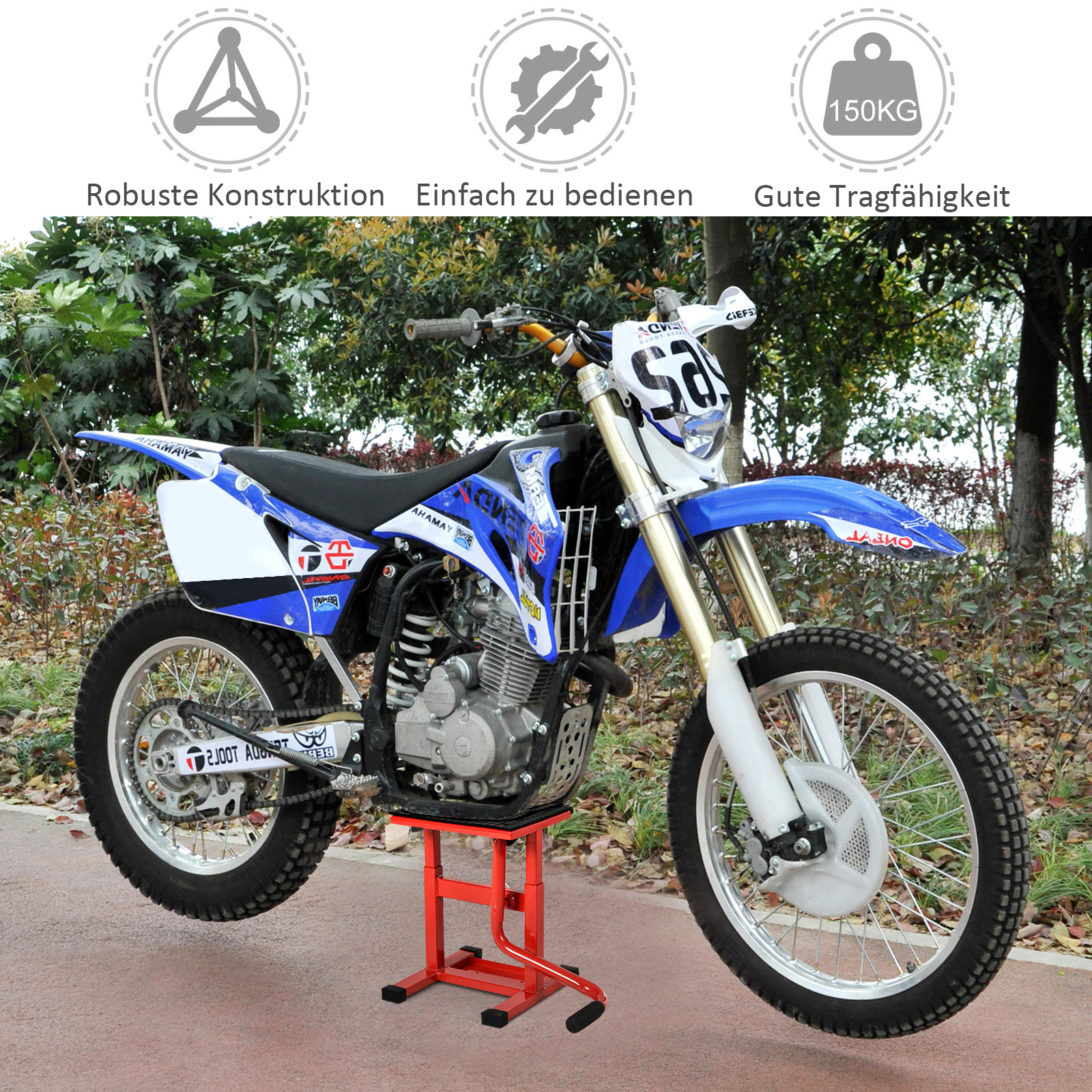 Motociklo pakėlėjas raudonas 3