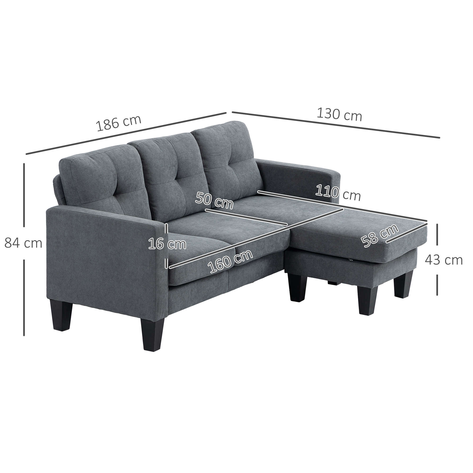 Kampinė sofa tamsiai pilka 2
