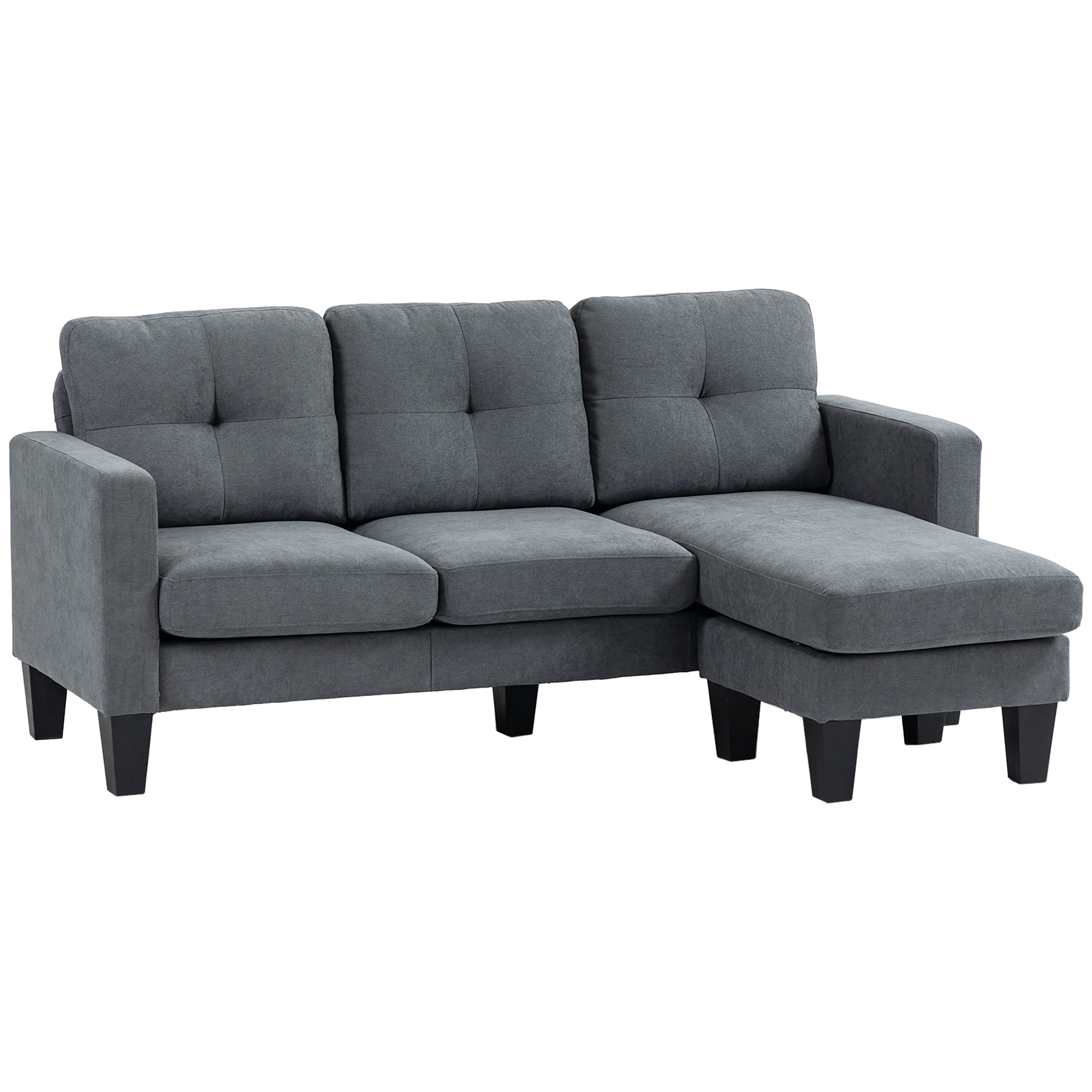 Kampinė sofa tamsiai pilka