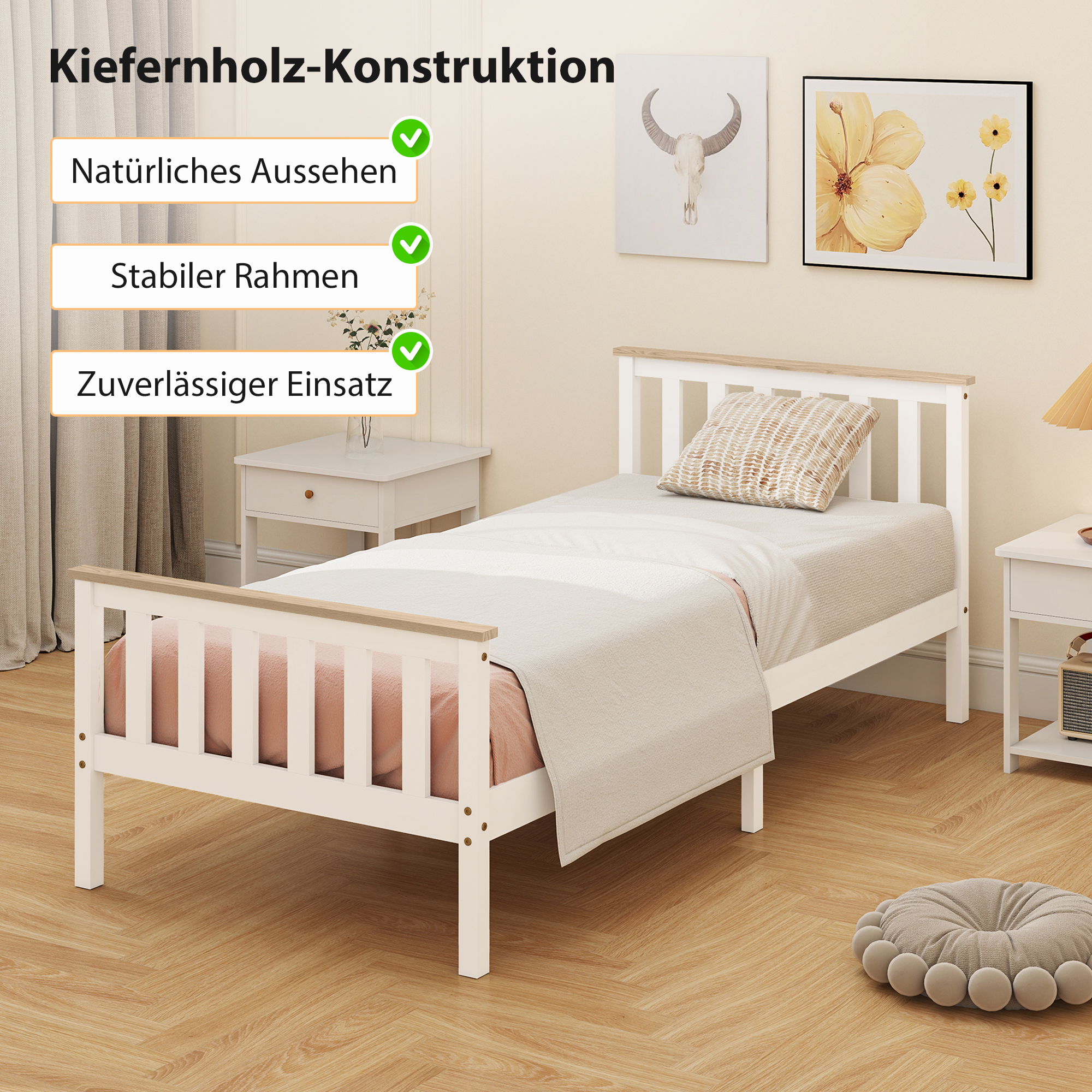 Viengulės lovos rėmas 90 × 200 cm 3