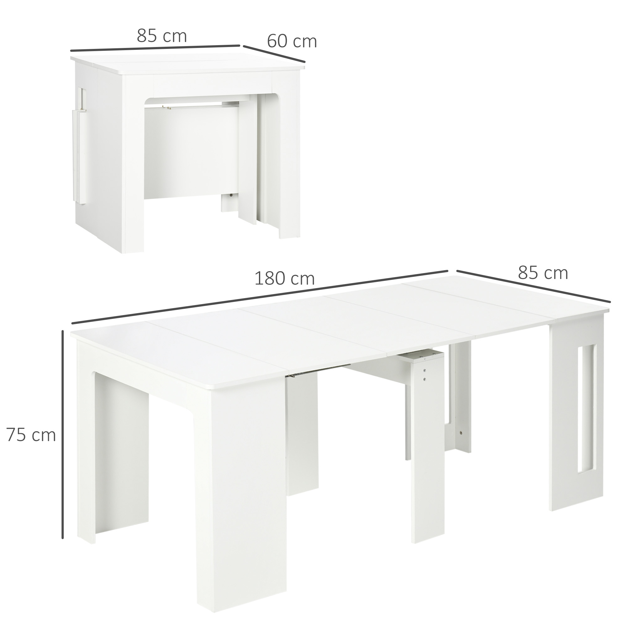 Ištraukiamas valgomasis stalas 60–180 x 85 x 75 cm 2