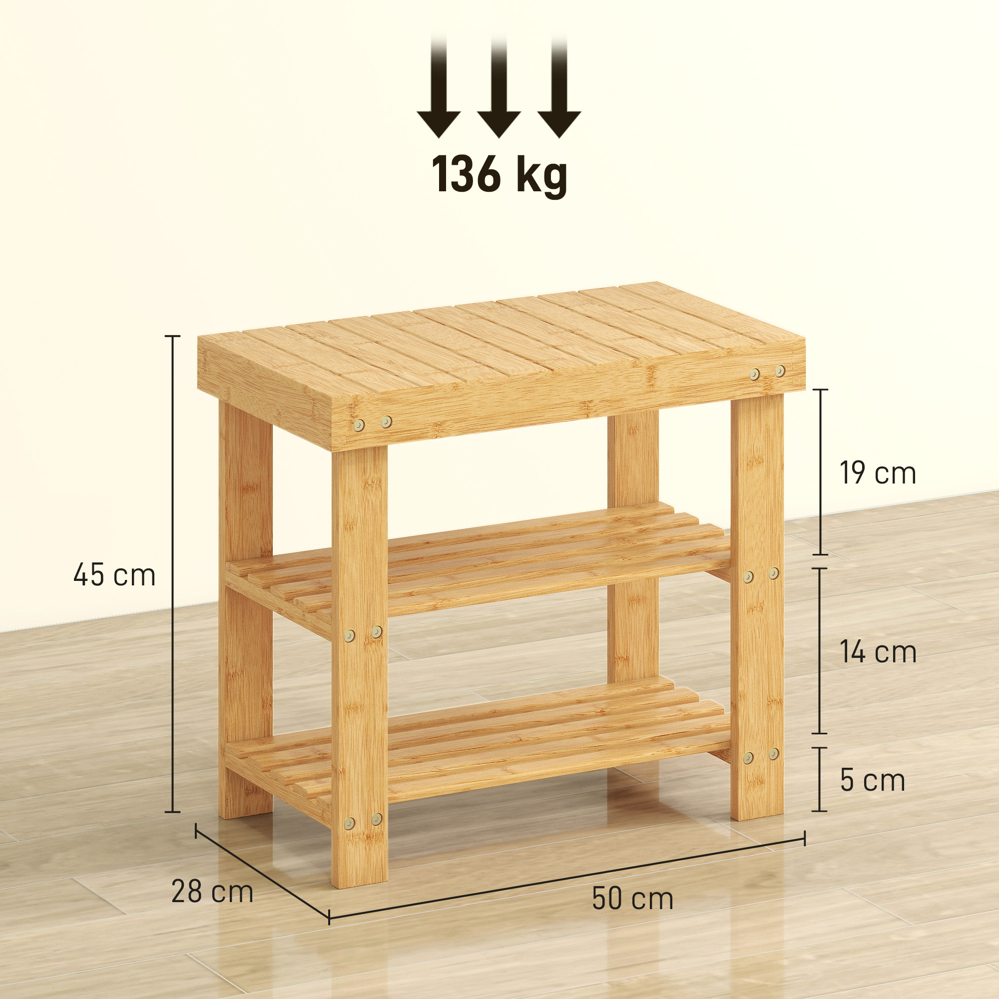 Batų suoliukas 50 × 28 × 45 cm 2