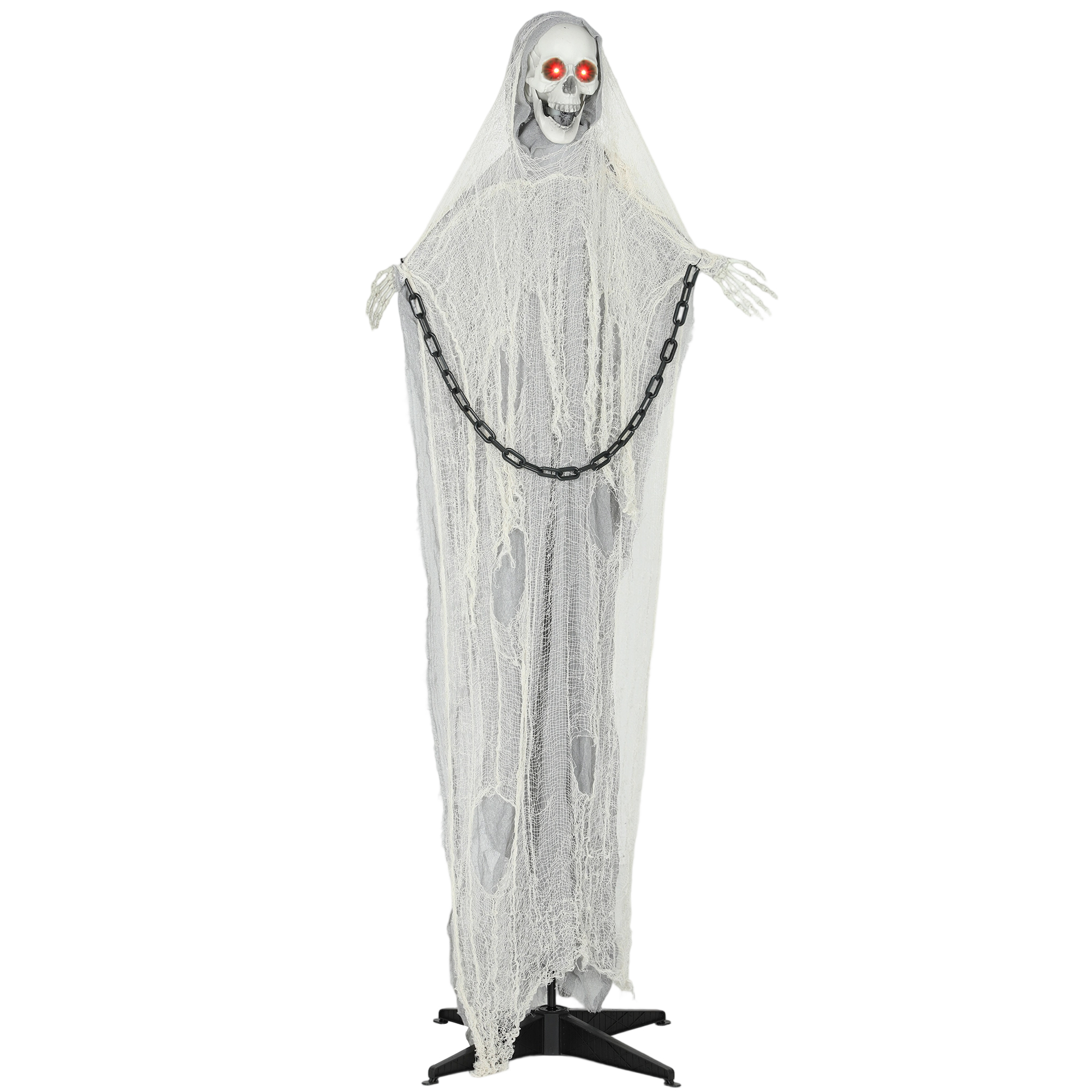 Animuota Helovino dekoracija Grim Reaper, pilka, 70 × 16 × 183 cm